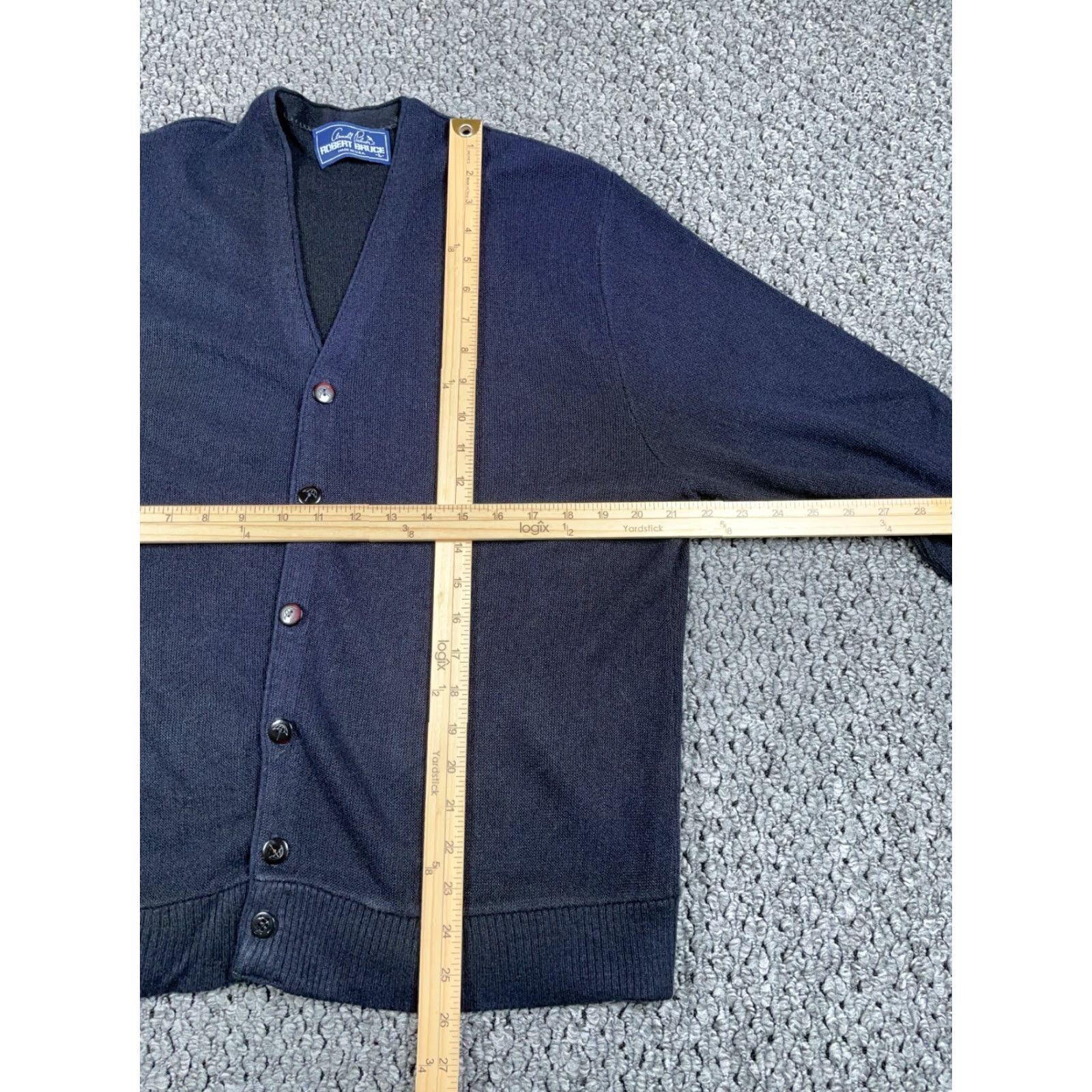 Vintage VINTAGE Arnold Palmer Sweater Cardigan Dark Blue 80s Grandpa Mens Large L Knits Size US L / EU 52-54 / 3 - 6 Thumbnail
