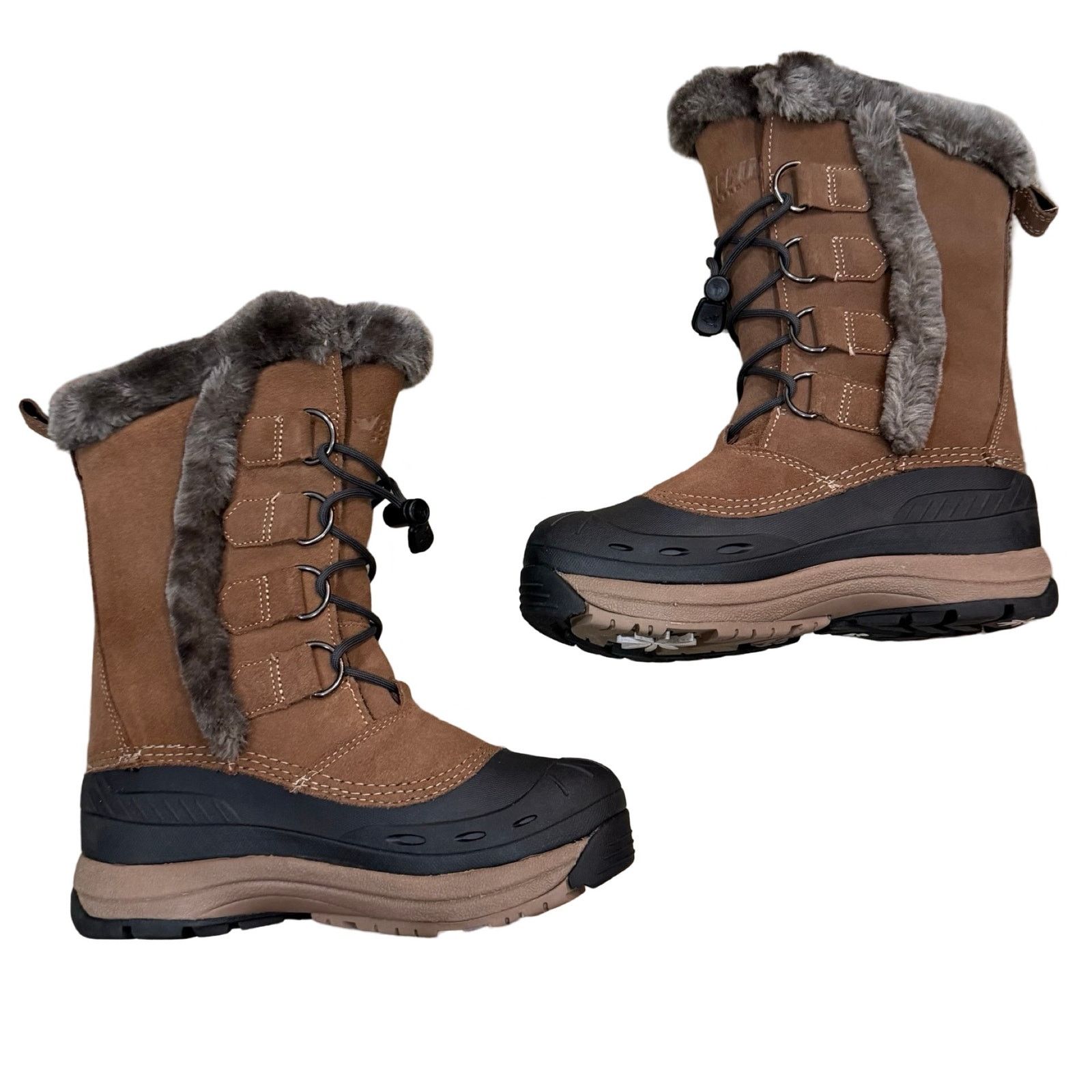 Baffin Chloe Brown Fur Trim Winter Boots NEW no Tags