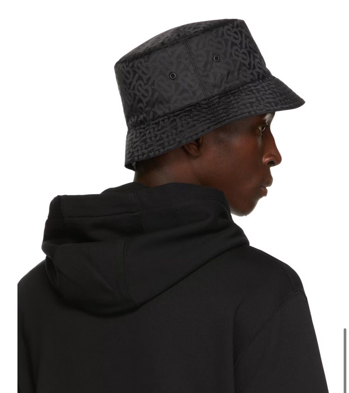 Burberry BURBERRY Black Jacquard Monogram Bucket Hat Size ONE SIZE - 5 Thumbnail