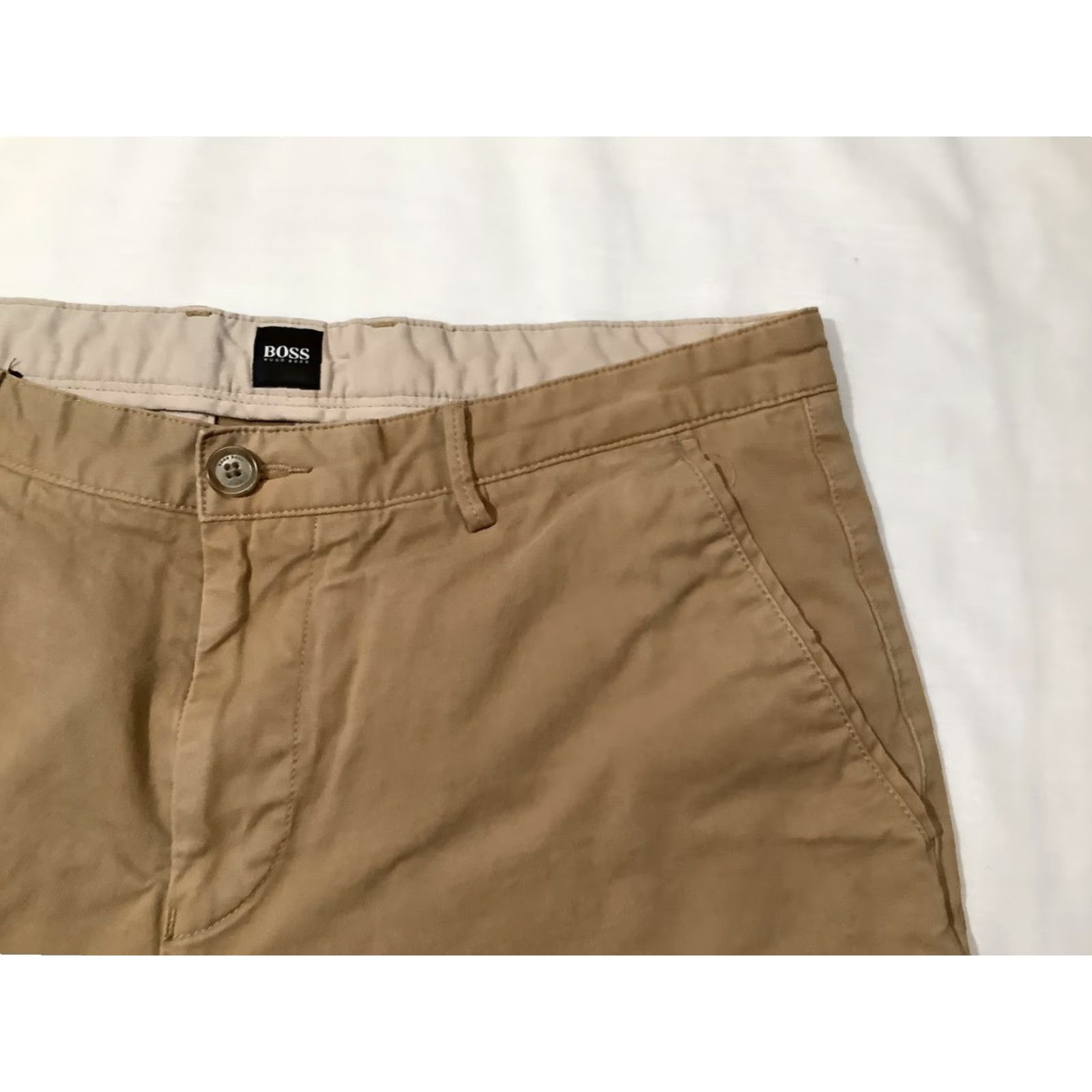Hugo Boss BOSS Hugo Boss Shorts Mens 32 Beige Chino Stretch Flat Front Cotton Casual Size US 32 / EU 48 - 2 Thumbnail