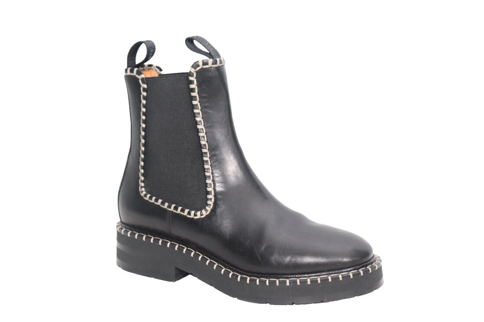chloma Chloé EU 38 US8 Black Noua Chelsea Boots Leather Ankle $1500 Size US 8 / IT 38 - 2 Thumbnail