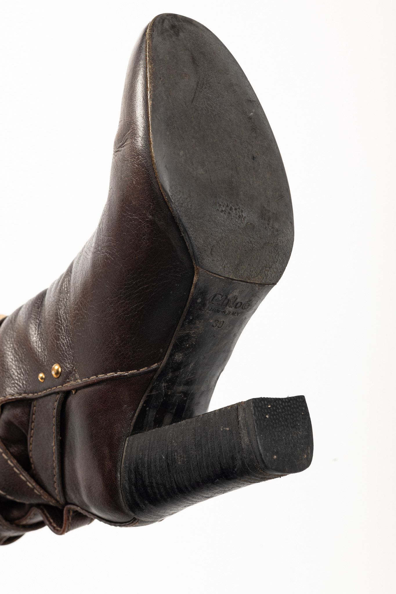 Chloe Chloe Paddington Brown Pebbled-Leather Wraparound Boots Size US 8.5 / IT 38.5 - 5 Thumbnail