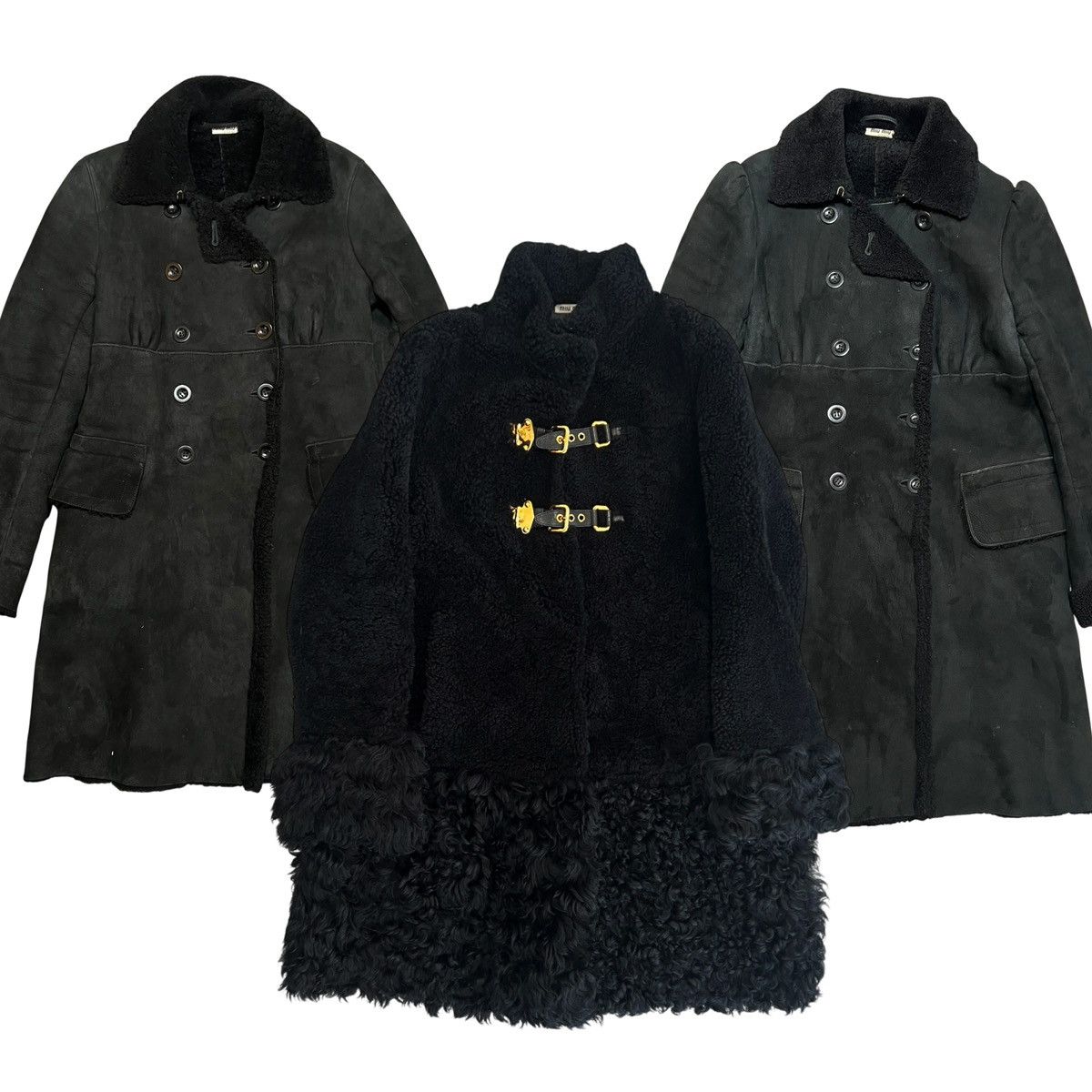 Miu Miu MIU MIU Shearling Bore Mouton Double Breasted Long Coat 40 Size M / US 6-8 / IT 42-44 - 3 Thumbnail
