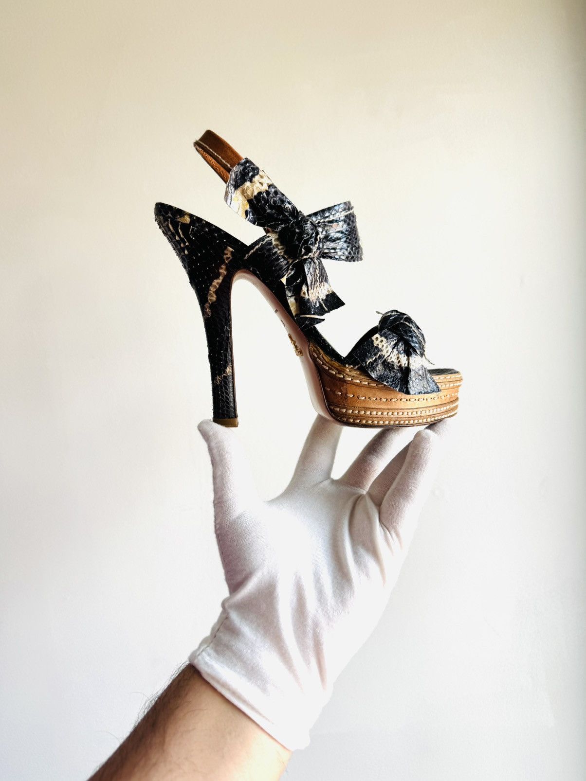 Prada Prada S/S 2009 Iconic python platform sandals 37 Size US 7 / IT 37 - 1 Thumbnail