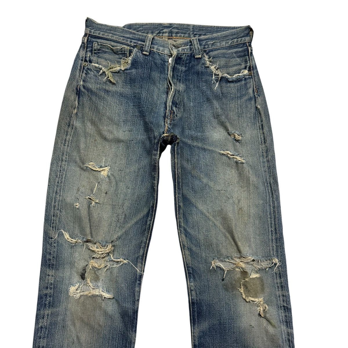 The Real McCoy's Vintage Real McCoys Ultimate Seeker Distessed Denim Jeans Size US 30 / EU 46 - 3 Thumbnail