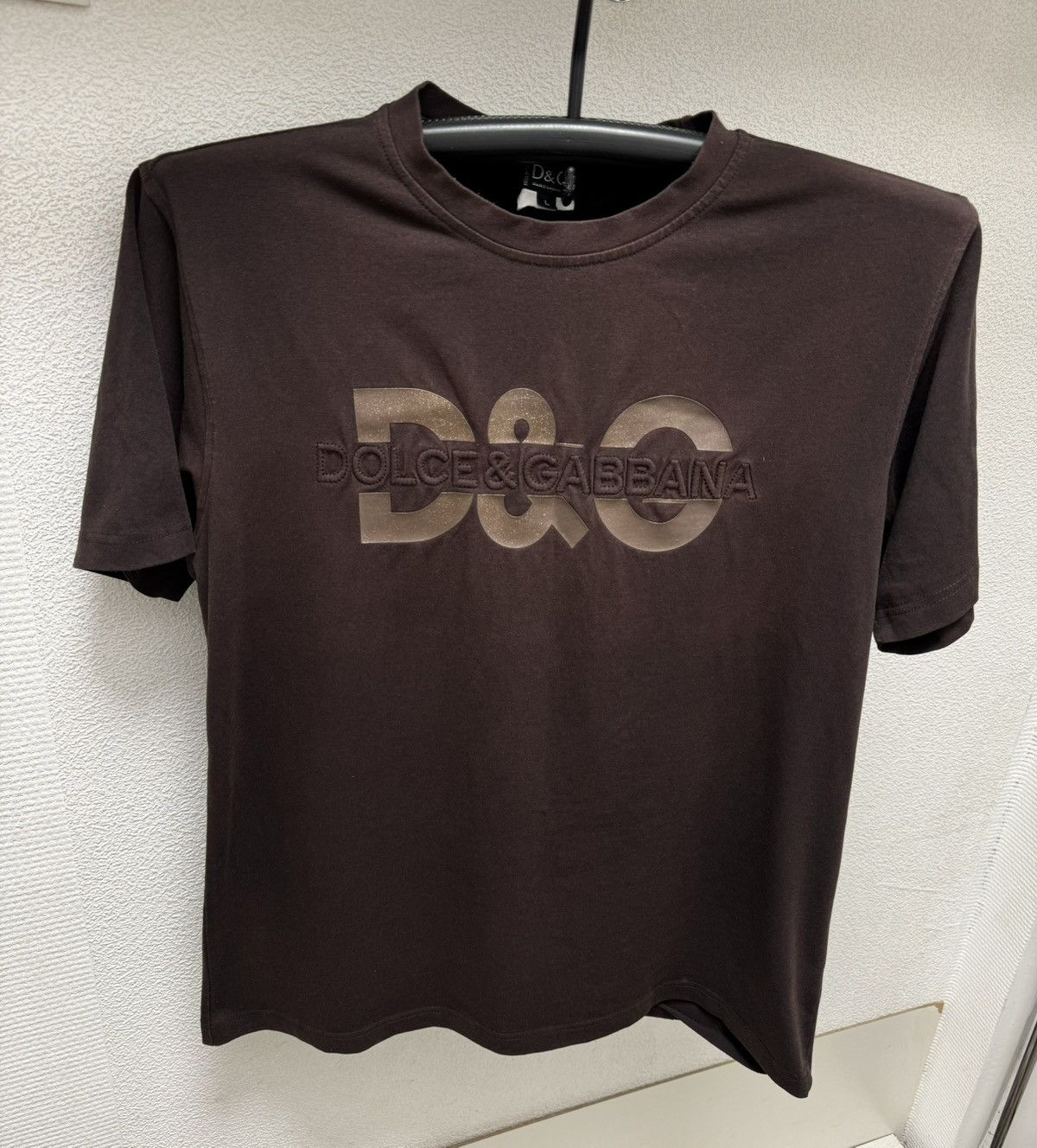 Dolce and Gabbana D&G vintage big logo t-shirt L brown