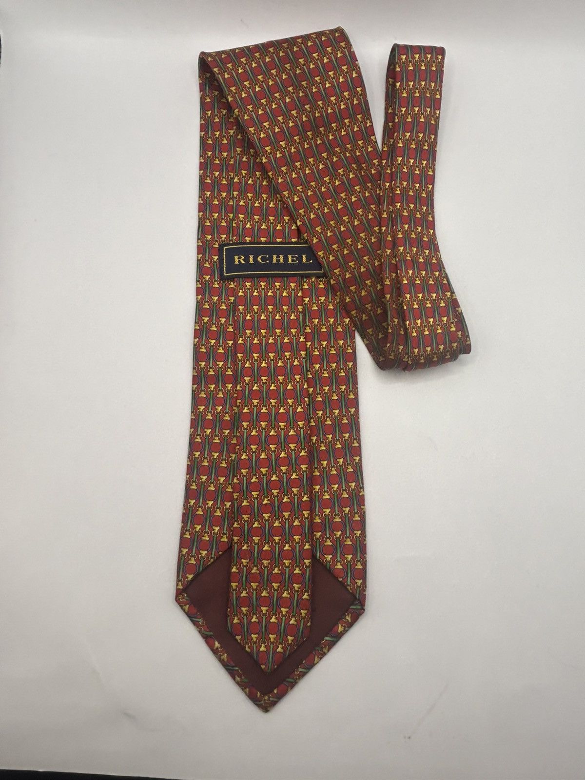 Designer × Vintage Richel Red And Yellow Patterned Tie Size ONE SIZE - 1 Thumbnail