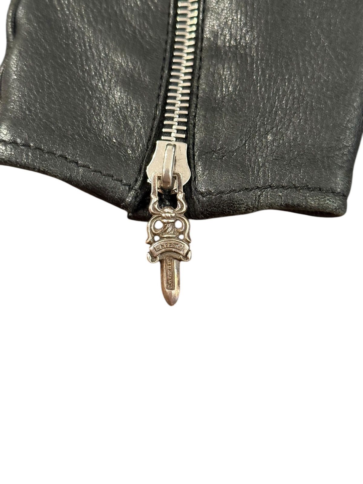 Chrome Hearts Dagger Zipper Leather Gloves Size ONE SIZE - 5 Thumbnail