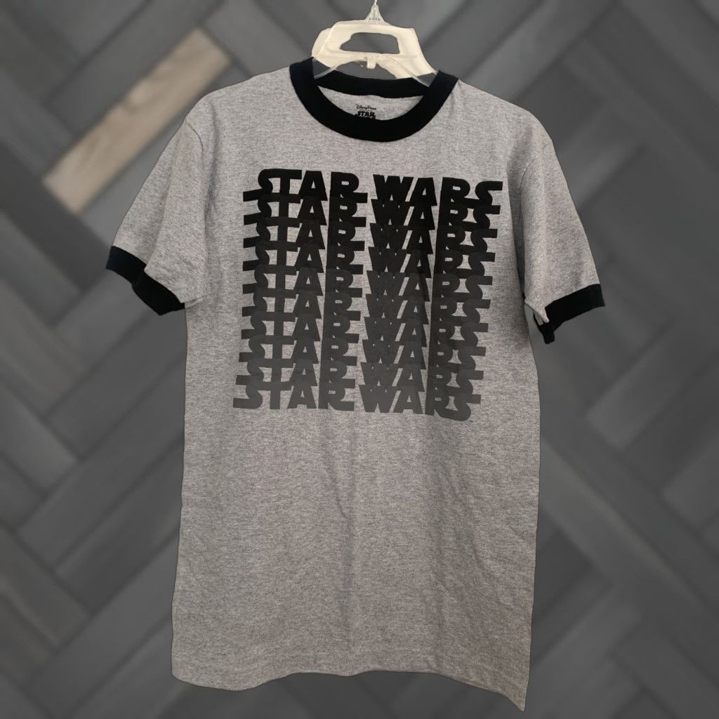 Star Wars Disney Parks Star Wars T-Shirt Mens Small Grey Logo 80s Movie Stars Shirt Crew Neck Short Sleeve Size US S / EU 44-46 / 1 - 1 Thumbnail