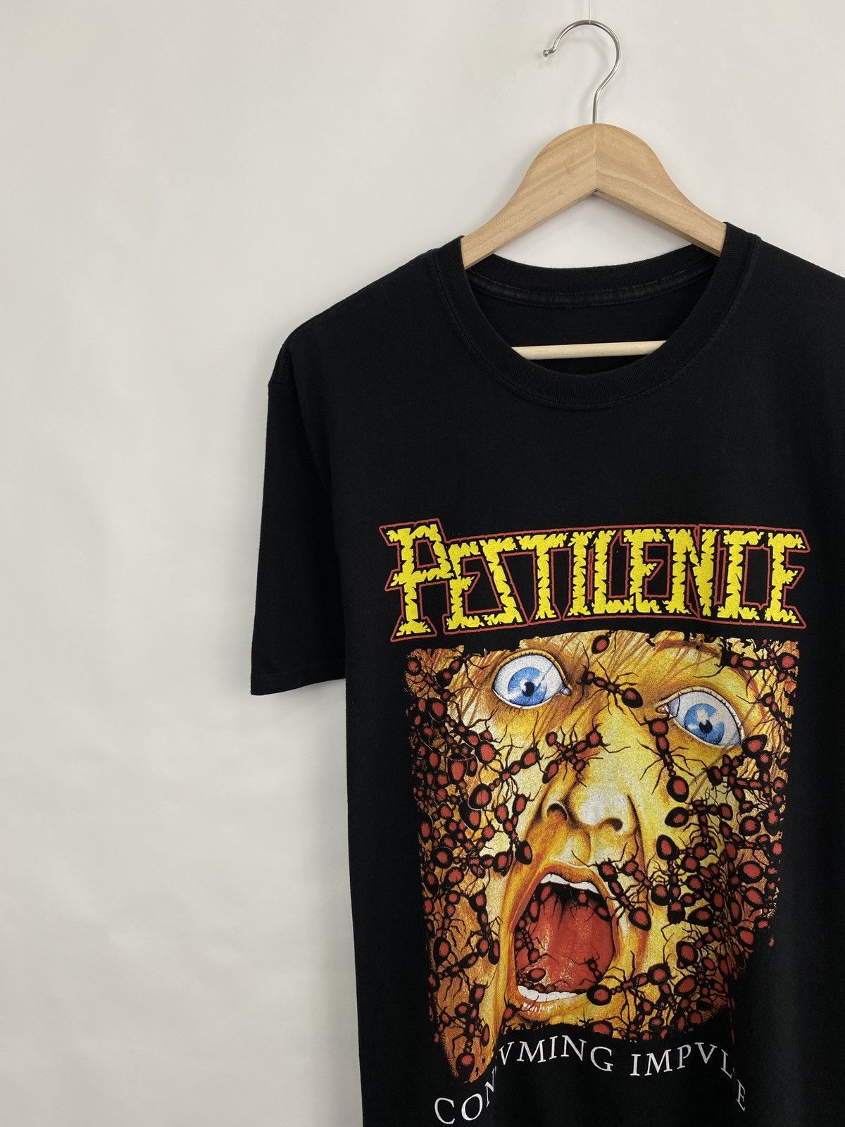 Band Tees × Vintage Vintage Pestilence Consvming Impvlse T-Shirt Rare Retro Hype Size US M / EU 48-50 / 2 - 2 Thumbnail