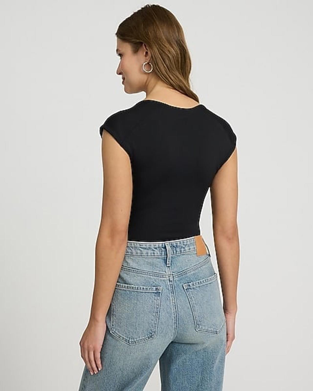 Express Express Body Contour Black Medium Bodysuit Size M / US 6-8 / IT 42-44 - 2 Thumbnail