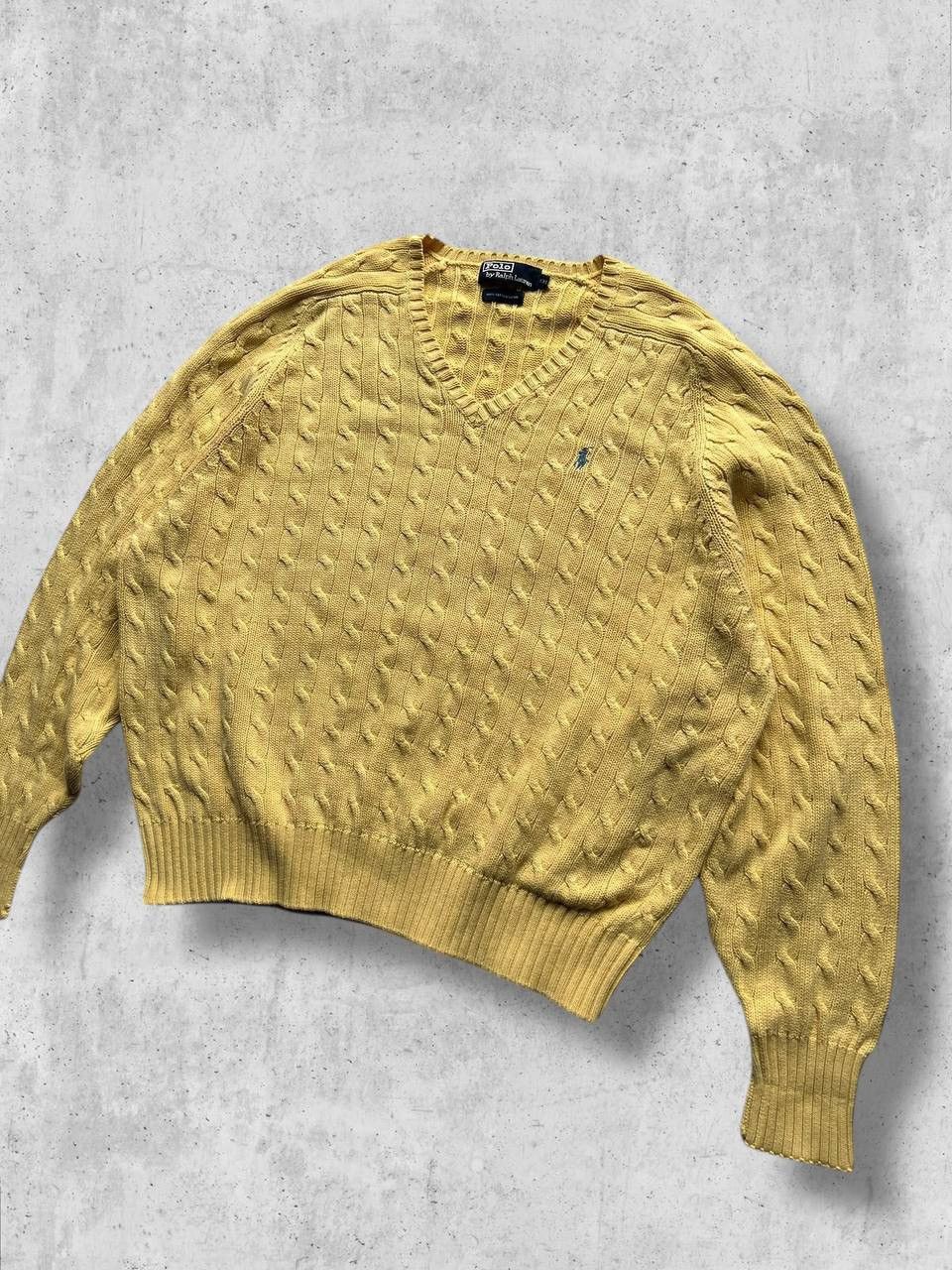 Polo Ralph Lauren Polo Ralph Lauren RL Vintage cable knit XXL sweater yellow Size US XXL / EU 58 / 5 - 1 Thumbnail