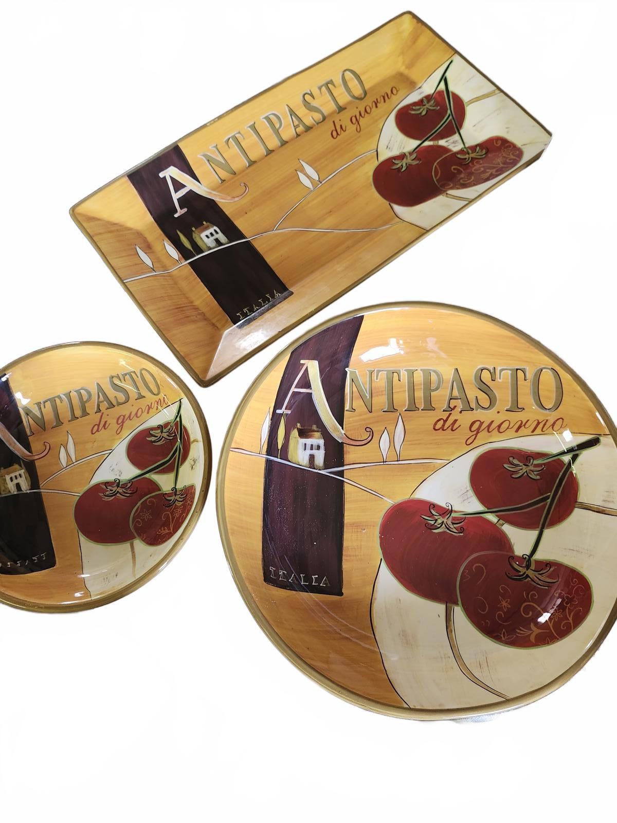 Designer 3 piece Ceramic Antipasto bowl and platter set Size ONE SIZE - 1 Preview