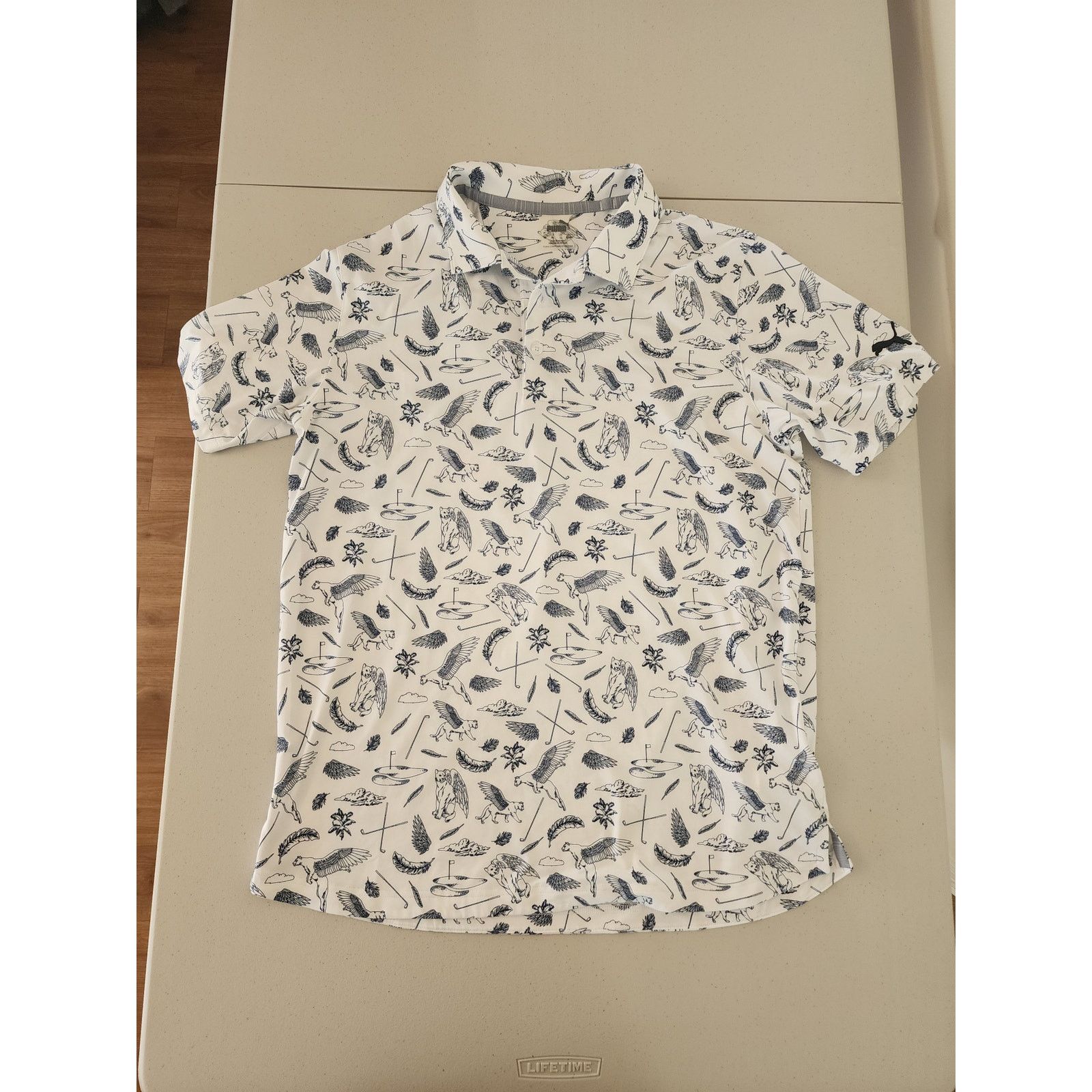 Puma Puma Cloudspun Atmos Golf Polo Medium Flying Cat Feathers Size US M / EU 48-50 / 2 - 1 Thumbnail