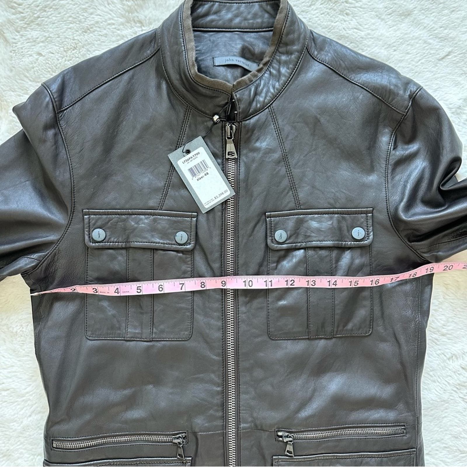 NWT! John Varvatos men’s leather jacket 48 EU or M 2600$!!