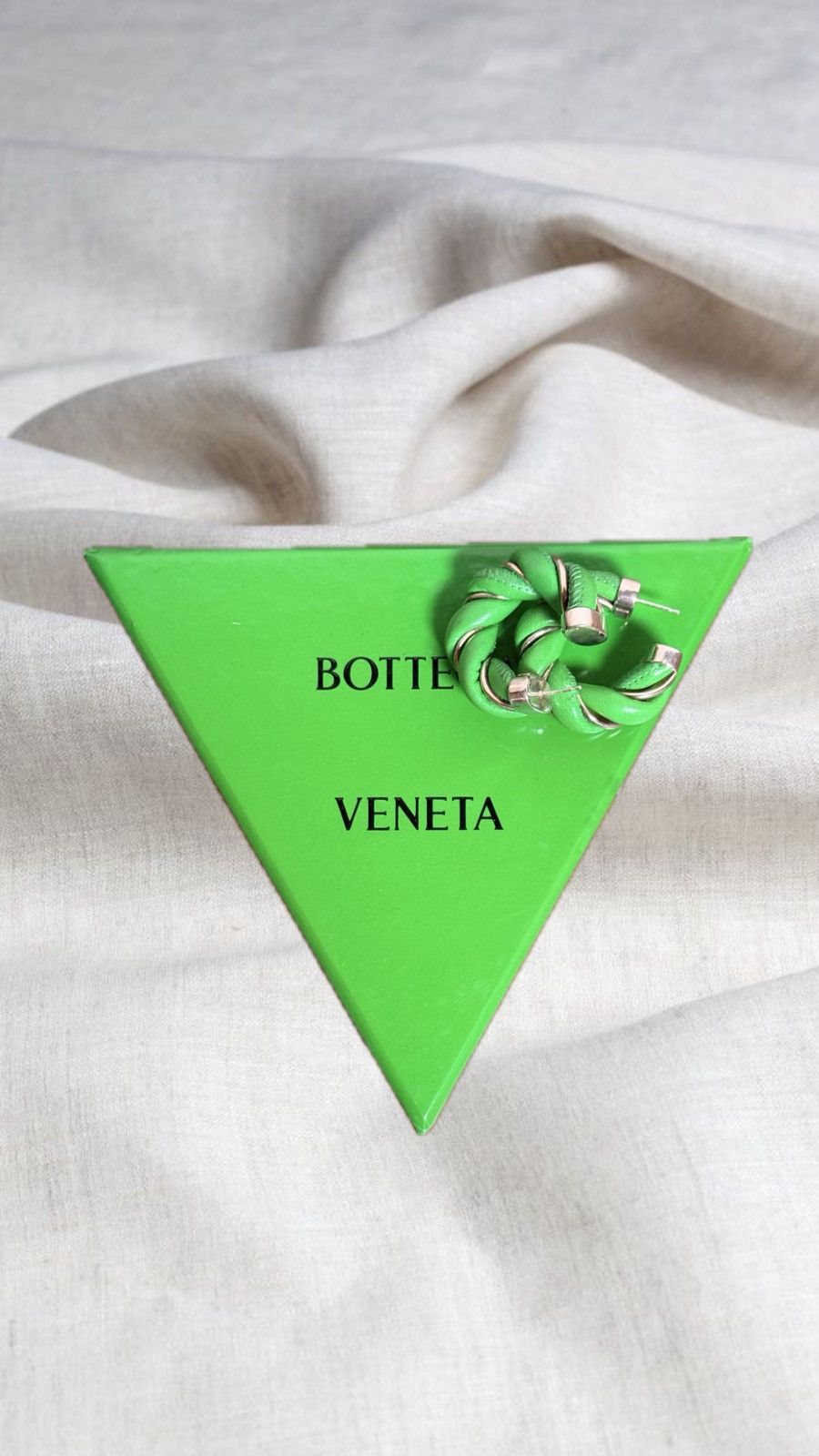 Bottega Veneta Bottega Veneta Hoop Leather Twisted Earrings Size ONE SIZE - 1 Thumbnail