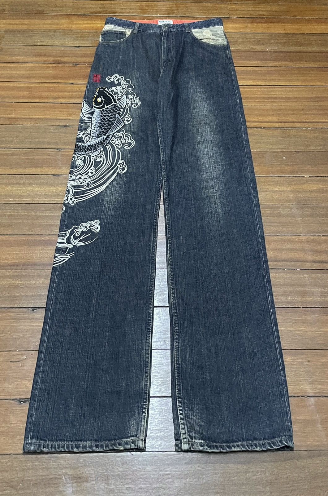 Japanese Brand Very Rare Vintage Karakuri Sukajan Multi Pocket Jeans 1990s Size US 36 / EU 52 - 2 Thumbnail