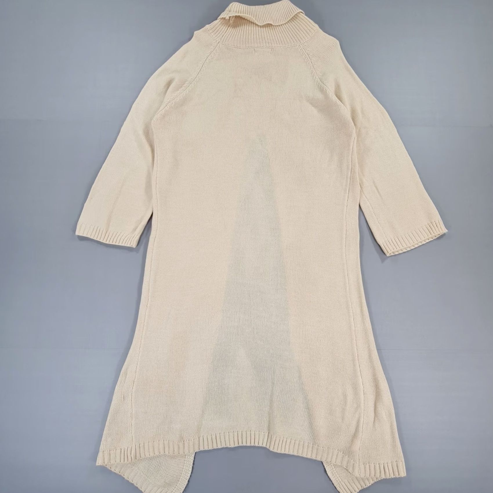 Vintage Enjoy-sun Womens Dress Beige Large Wool Blend Turtle Neck Knit Front Slit Dress Size L / US 10 / IT 46 - 6 Thumbnail