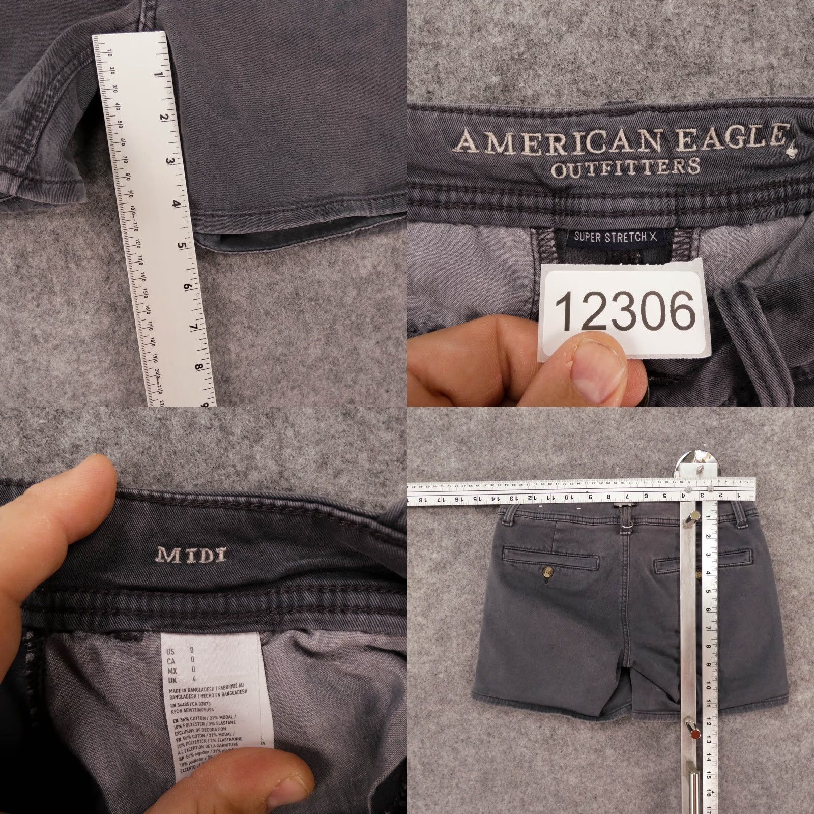 American Eagle Outfitters American Eagle Shorts Womens 0 Flat Front Chino Midi Super Stretch X Blue Size 25" / US 0 / IT 36 - 8 Thumbnail