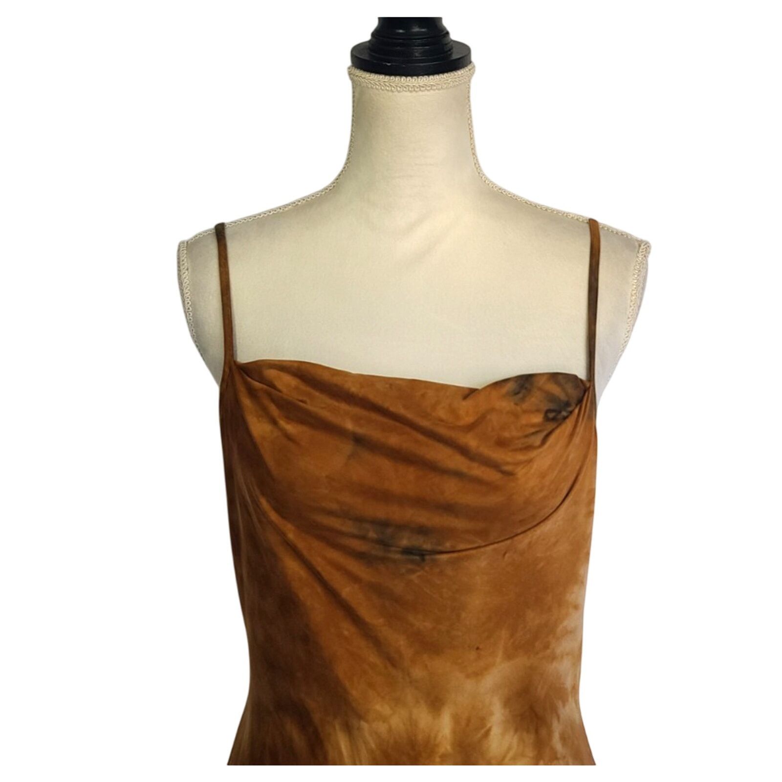Bebe Bebe Y2K Orange Tan Tie Dye Slip Tank Dress XS Sleeveless Size XS / US 0-2 / IT 36-38 - 2 Thumbnail