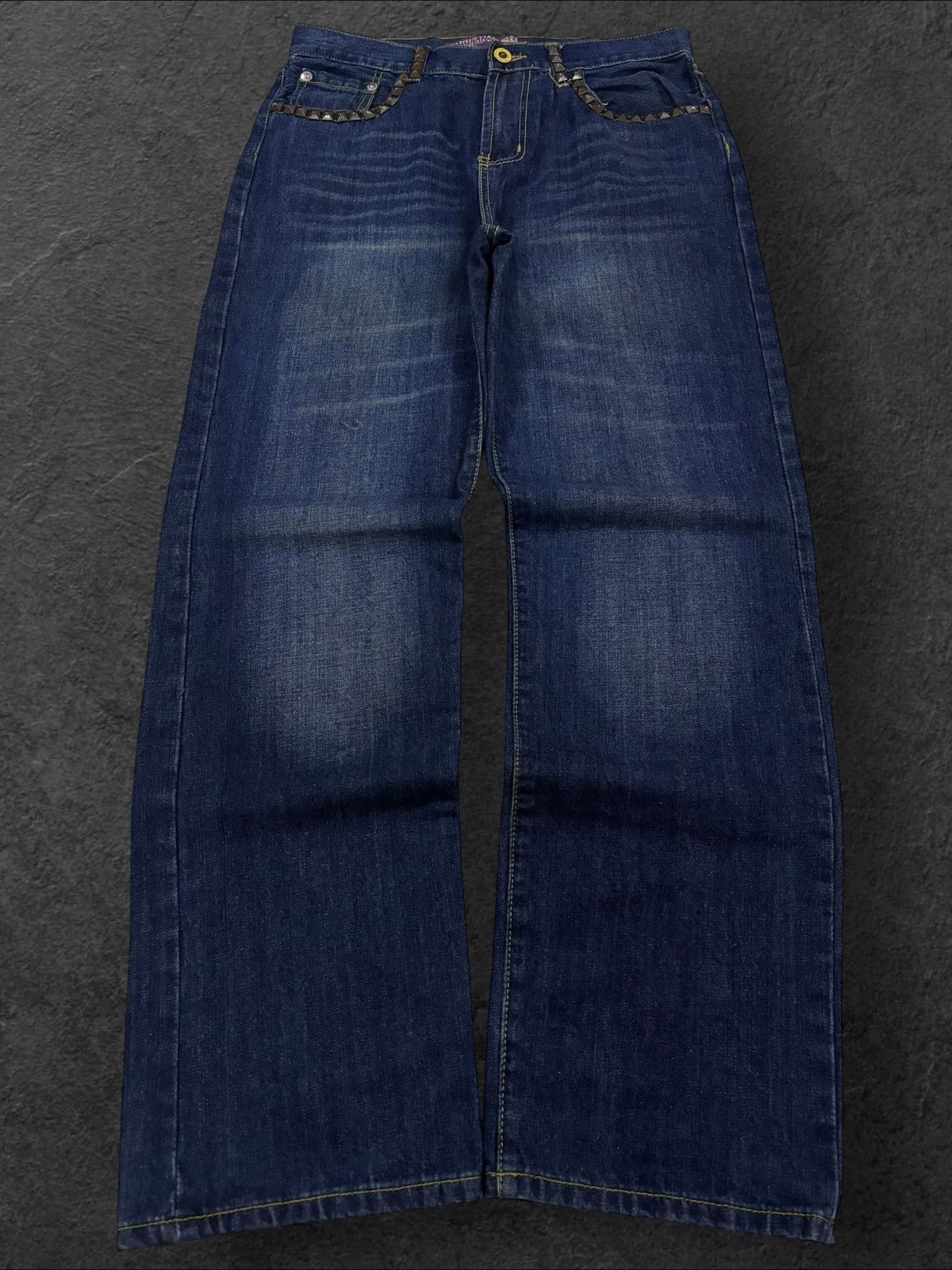 Christian Audigier Vtg Ed Hardy Christian Audigier Embroidered Studded Jeans Size US 32 / EU 48 - 2 Thumbnail
