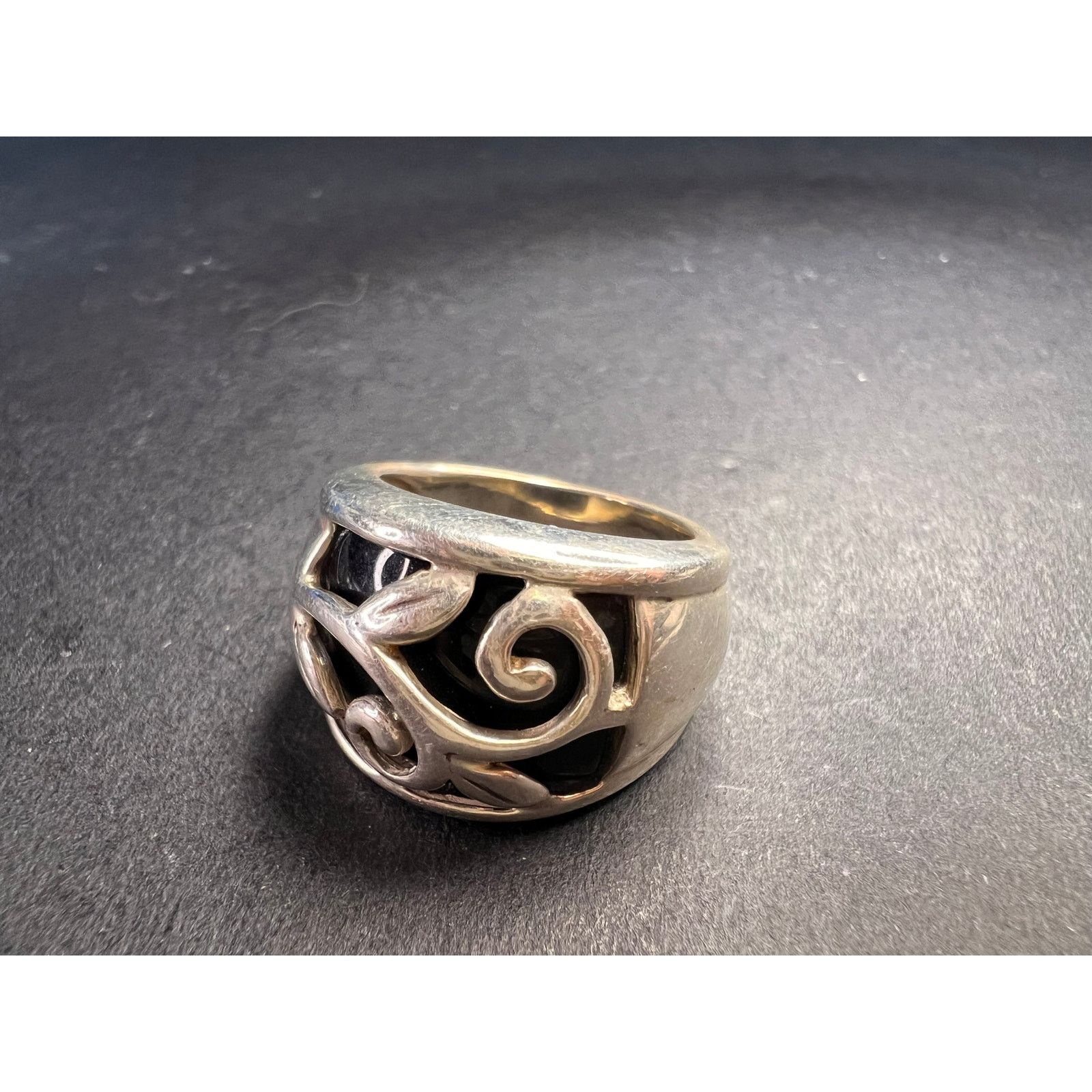 Other Vintage sterling silver black onyx ring size 5 Size ONE SIZE - 10 Thumbnail