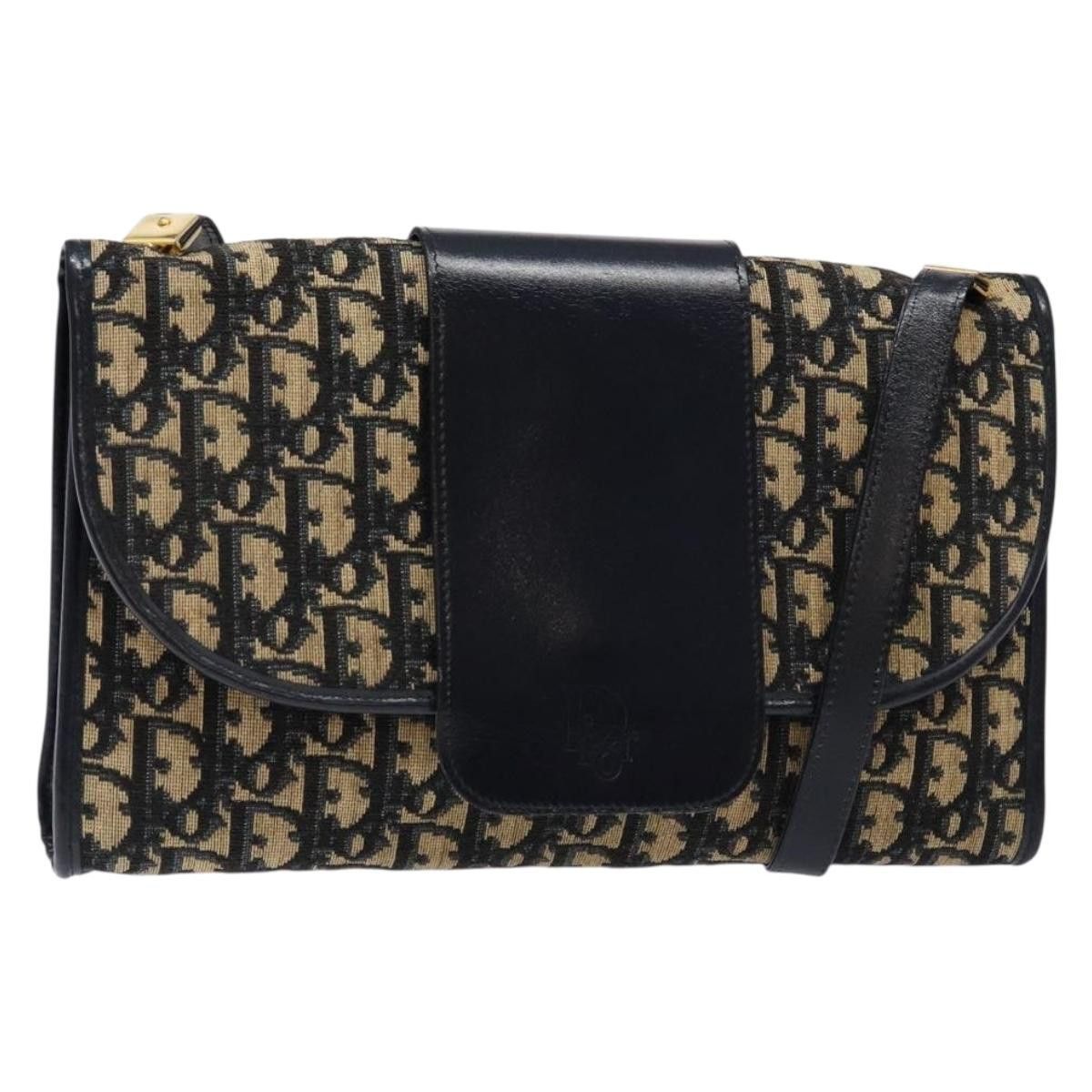 Dior DIOR Trotter Canvas Shoulder Bag Navy Gold Size ONE SIZE - 1 Thumbnail
