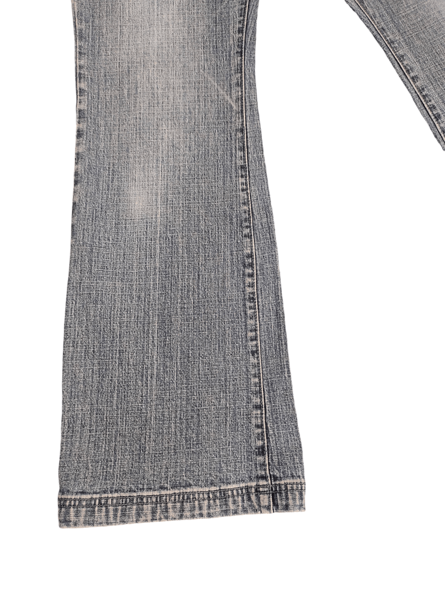 If Six Was Nine Flare Jeans La Redoute Tribal Clawmark Faded Bootcut Y2k Size US 31 - 10 Thumbnail