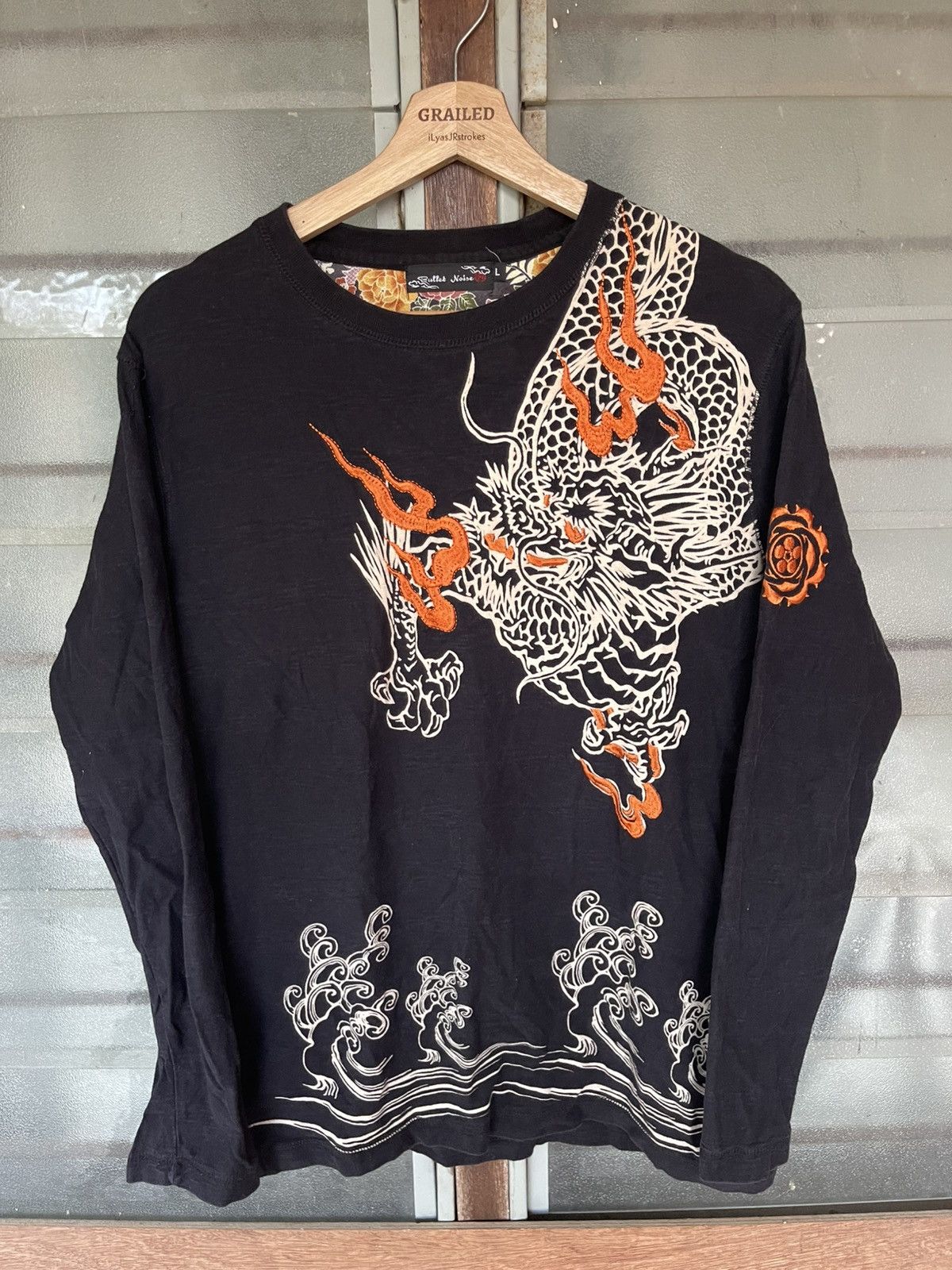 Bullet Noise Vintage Bullet Noise Oriental Dragon Embroidery Design Tee Size US L / EU 52-54 / 3 - 1 Thumbnail