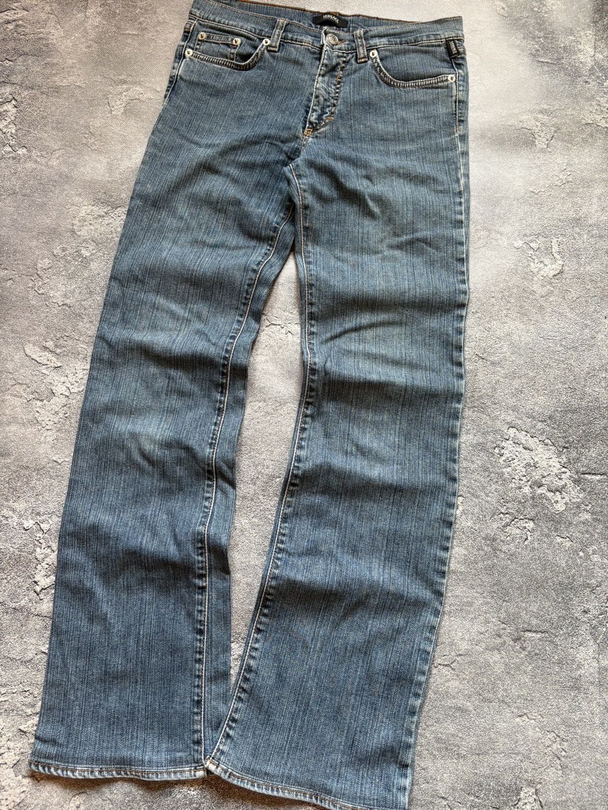 Versace Jeans Couture Vintage 00s Versace Jeans Couture Y2K Bootcut Flared Jeans Size 28" / US 6 / IT 42 - 3 Thumbnail