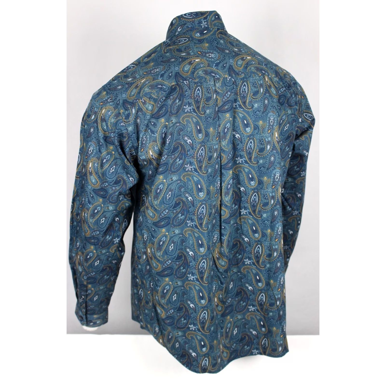 Vintage Cinch Men's Paisley Classic Fit Button Long Sleeve Western Shirt S Small Blue Size US S / EU 44-46 / 1 - 2 Thumbnail