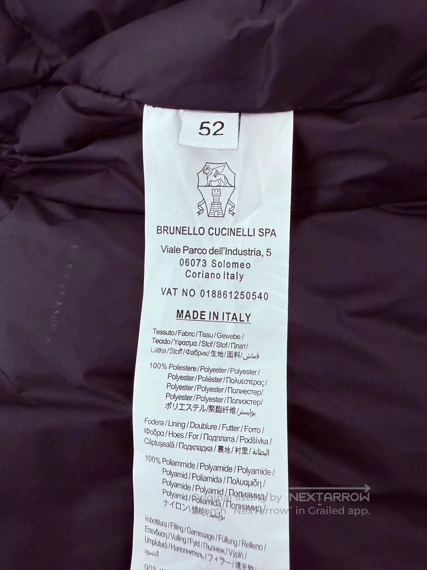Brunello Cucinelli Brunello Cucinelli Black Brown Down Coat. Size US L / EU 52-54 / 3 - 6 Thumbnail