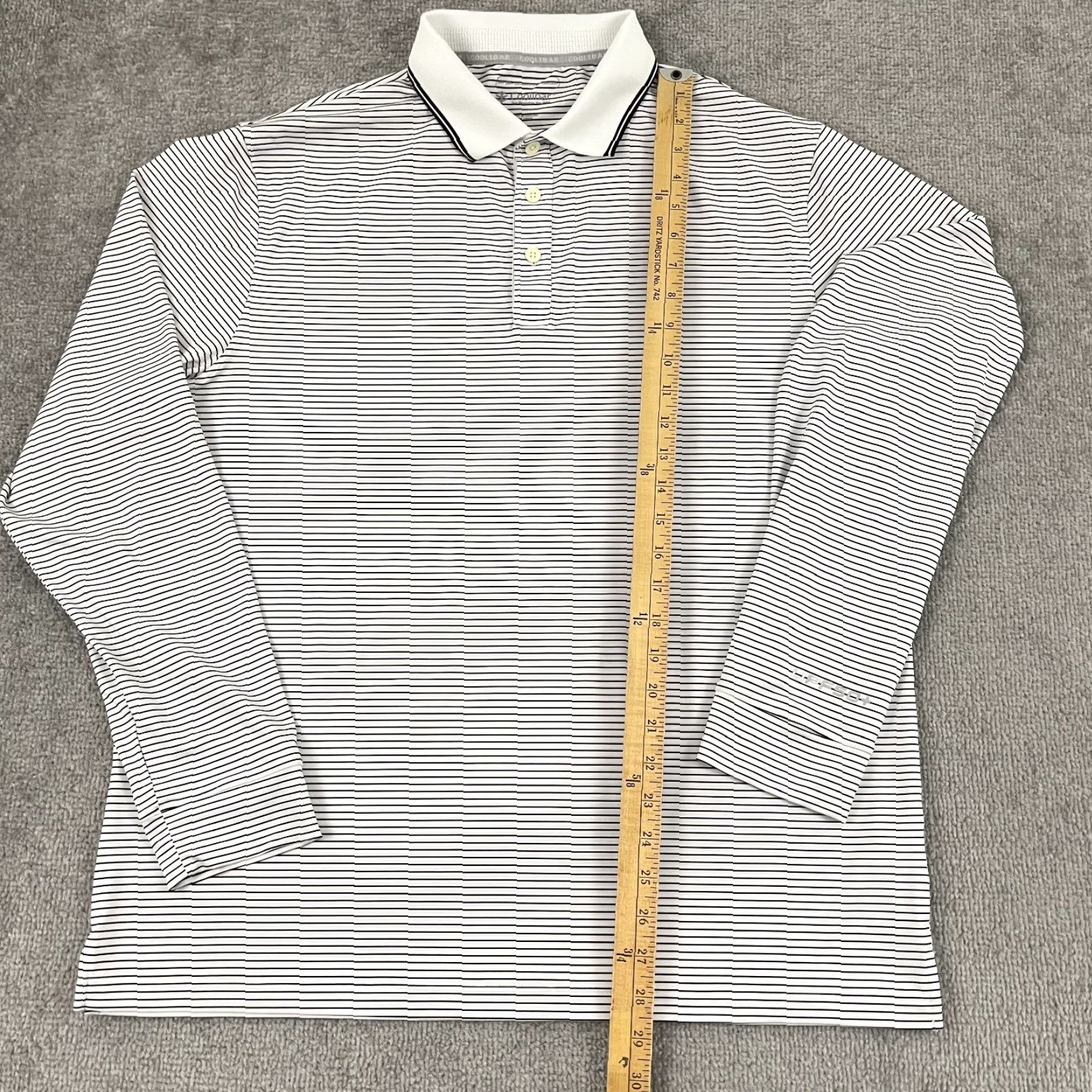 Vintage Coolibar Polo Shirt Men Large White Black Striped Sun Protect Shirt Size US L / EU 52-54 / 3 - 5 Thumbnail