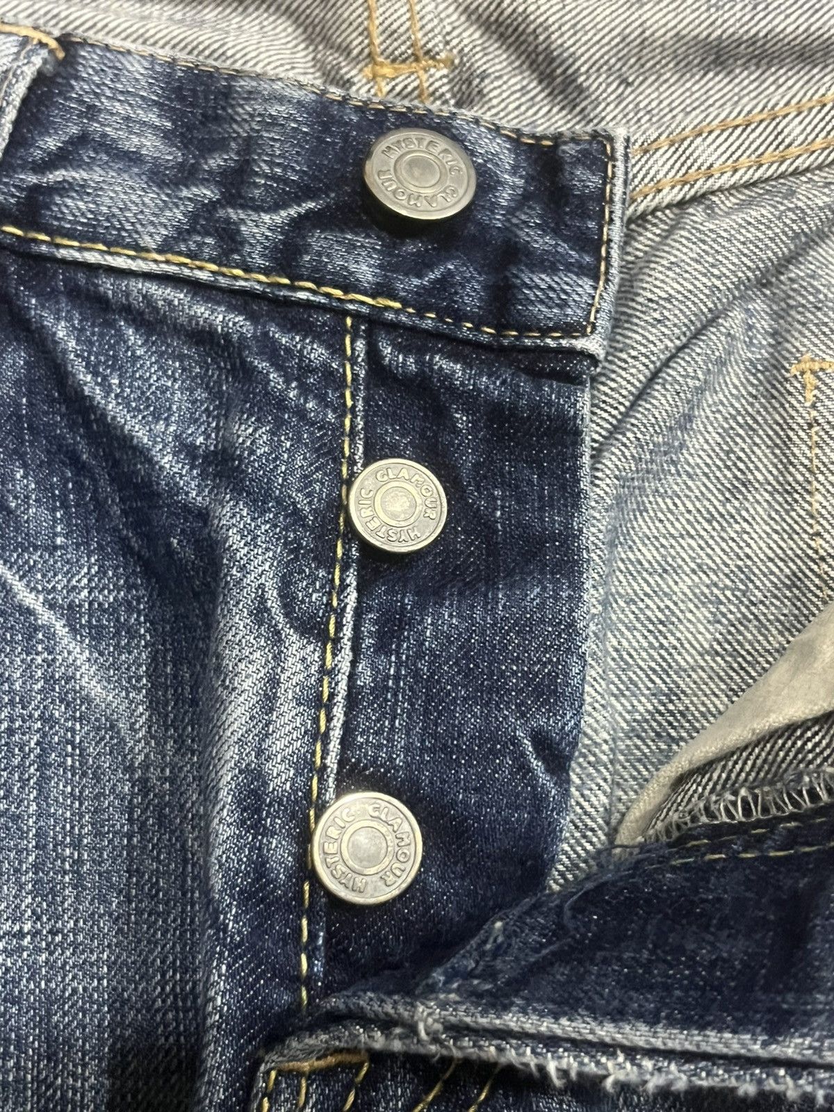 Hysteric Glamour Japanese Brand Hysteric Glamour Blue Whisker Studded Jeans Size US 30 / EU 46 - 8 Thumbnail