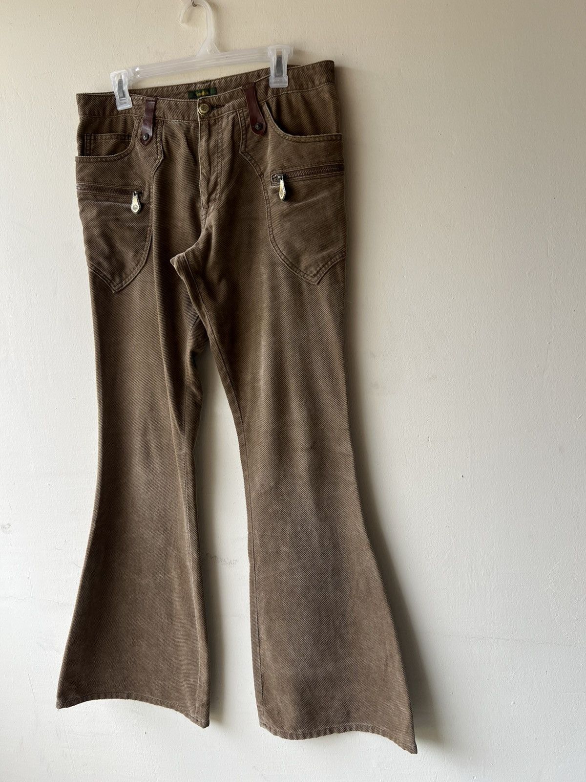 Obelisk Vintage Obelisk Corduroy Leather Super Flare Stains Jeans Size US 32 / EU 48 - 17 Thumbnail