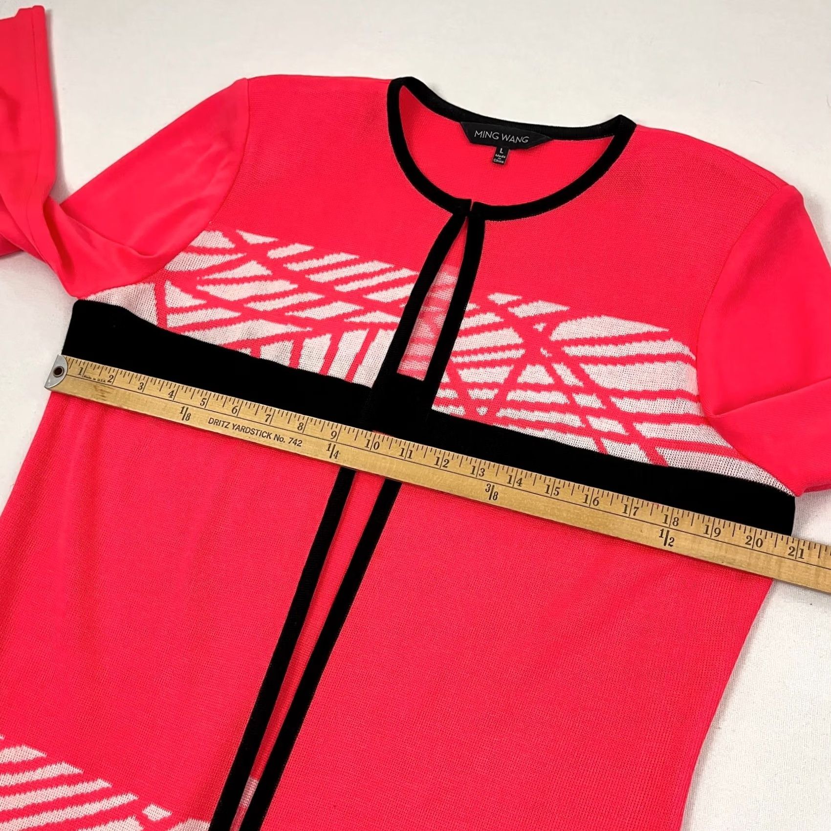 Vintage Ming Wang Jacket Womens L Neon Pink Open Front Hook Tunic 3/4 Sleeve Cardigan Size L / US 10 / IT 46 - 6 Thumbnail
