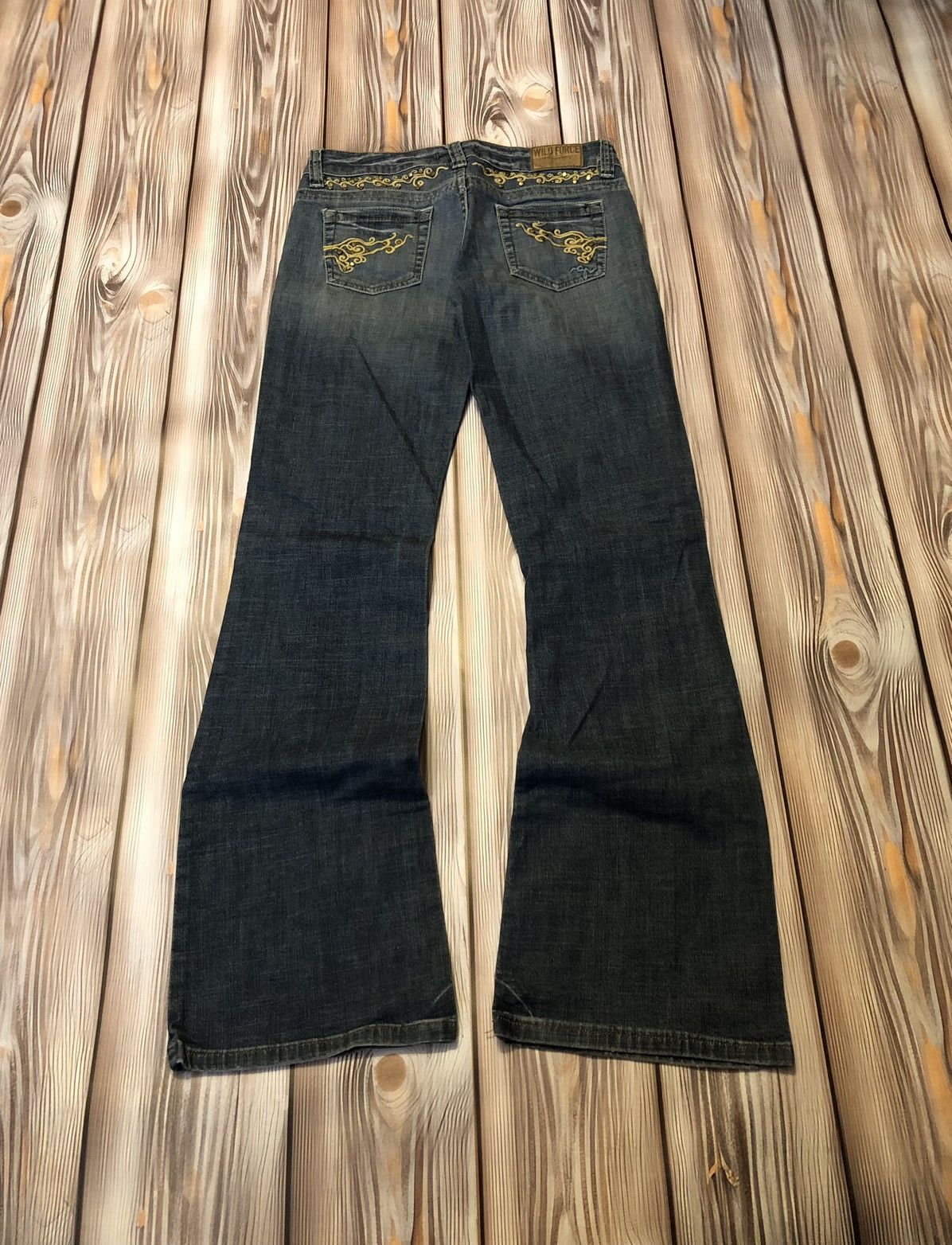 Pre-owned Hysteric Glamour X If Six Was Nine Vintage If Six Was Nine Style Flared Jeans Japanese Y2k In Dark Blue