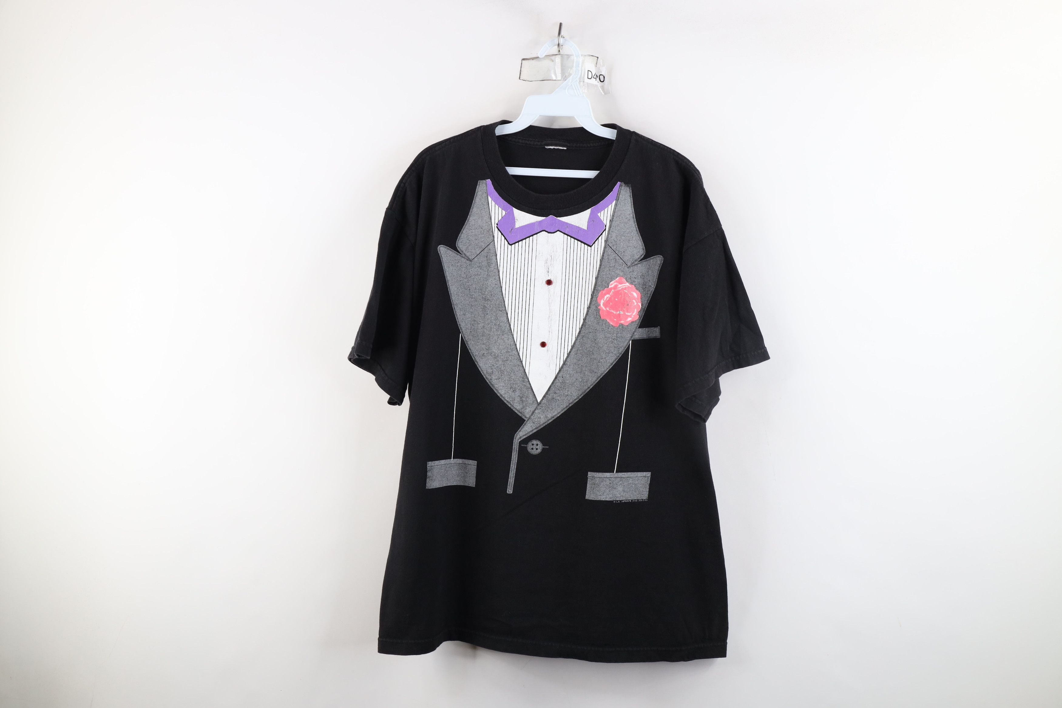 Vintage Vintage 90s Streetwear Tuxedo Prom Short Sleeve T-Shirt USA Size US XL / EU 56 / 4 - 1 Thumbnail