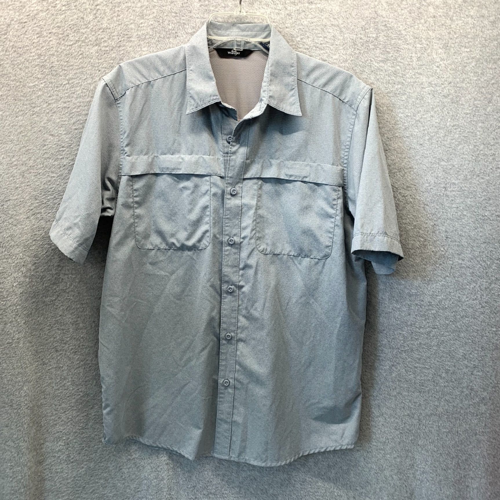 Wrangler Wrangler Shirt Mens Medium Gray Outdoors Vented Button Up Nylon Polyester Size US M / EU 48-50 / 2 - 2 Thumbnail