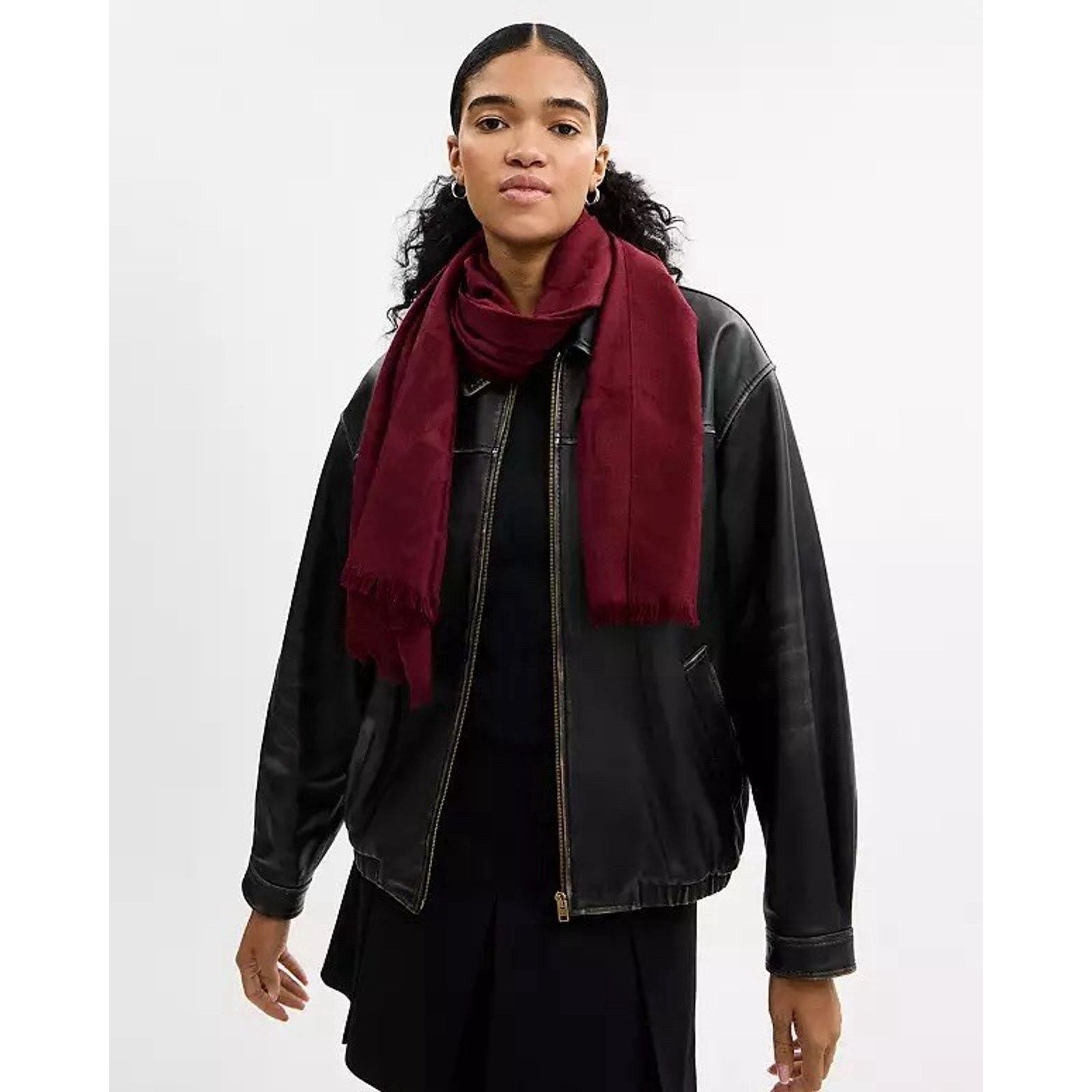 Coach NWT Coach Women's Signature Wrap Fringe Scarf CB700 Burgundy Size ONE SIZE - 7 Thumbnail