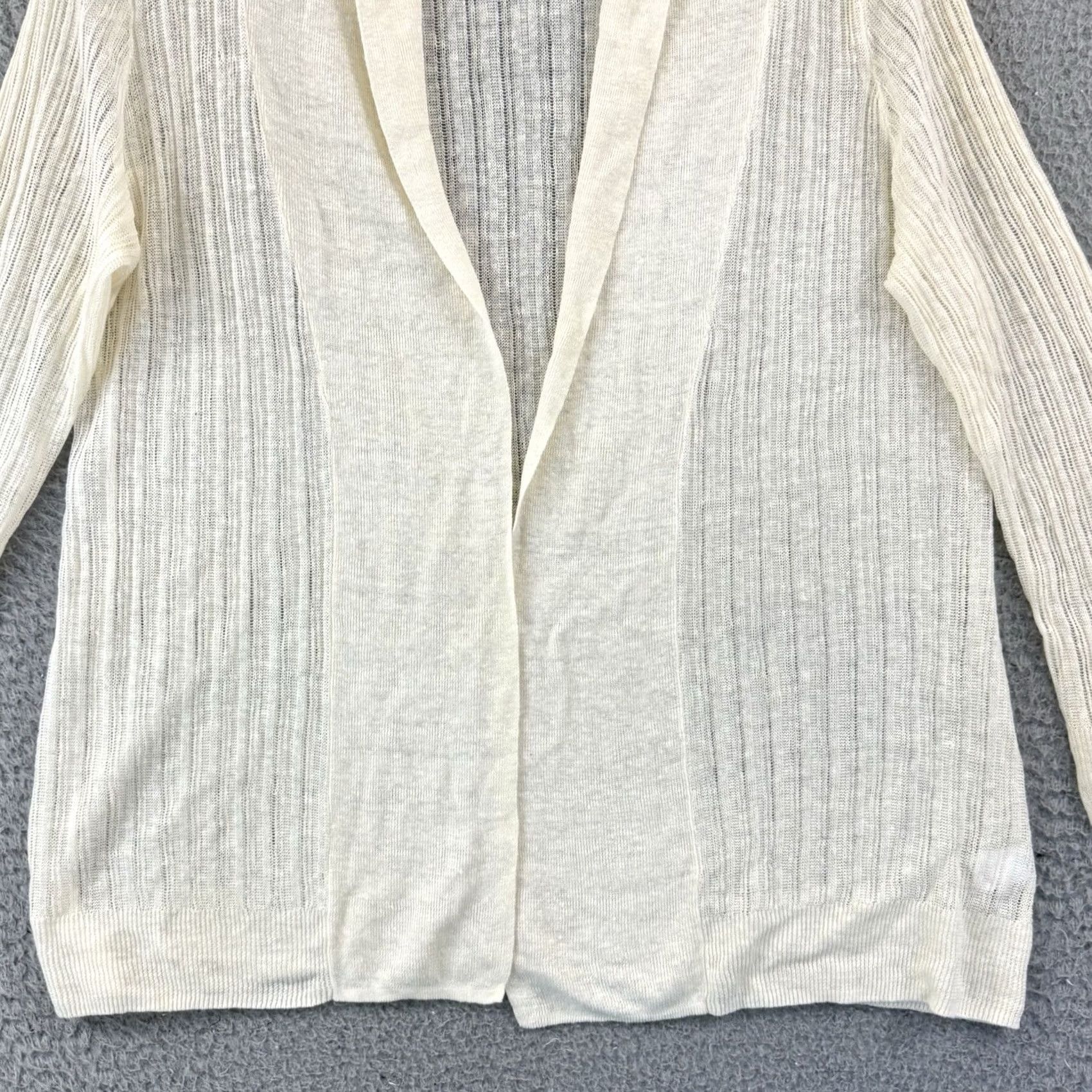 Banana Republic Banana Republic Cardigan Women's Large Ivory Open Front Sweater 100% Linen Knit Knit Open Front Dolman Sleeve Casual Vintage: No Size L / US 10 / IT 46 - 2 Thumbnail