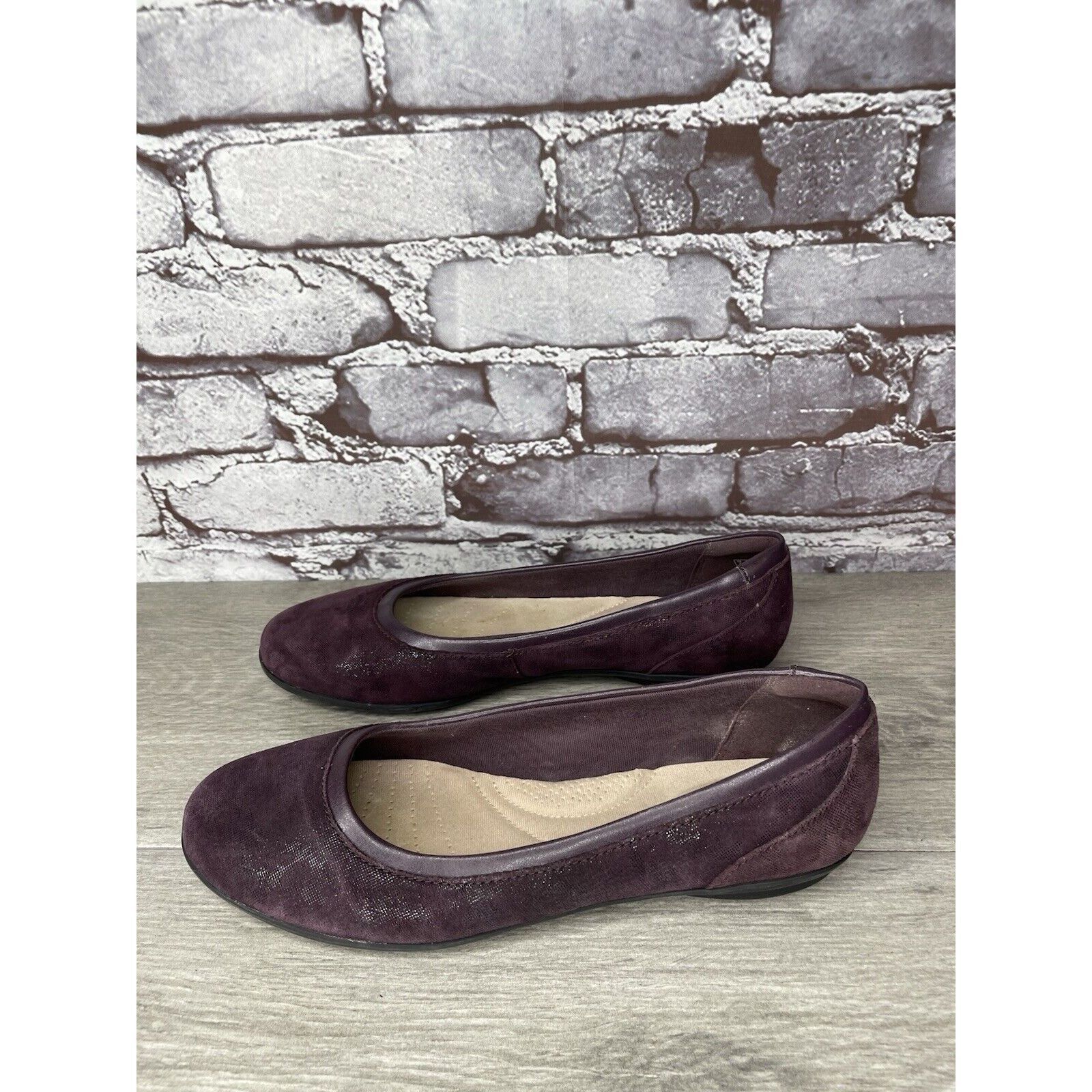 Clarks Clarks Collection Soft Cushion Purple Shimmer Ballet Flats W Size US 7.5 / IT 37.5 - 19 Thumbnail