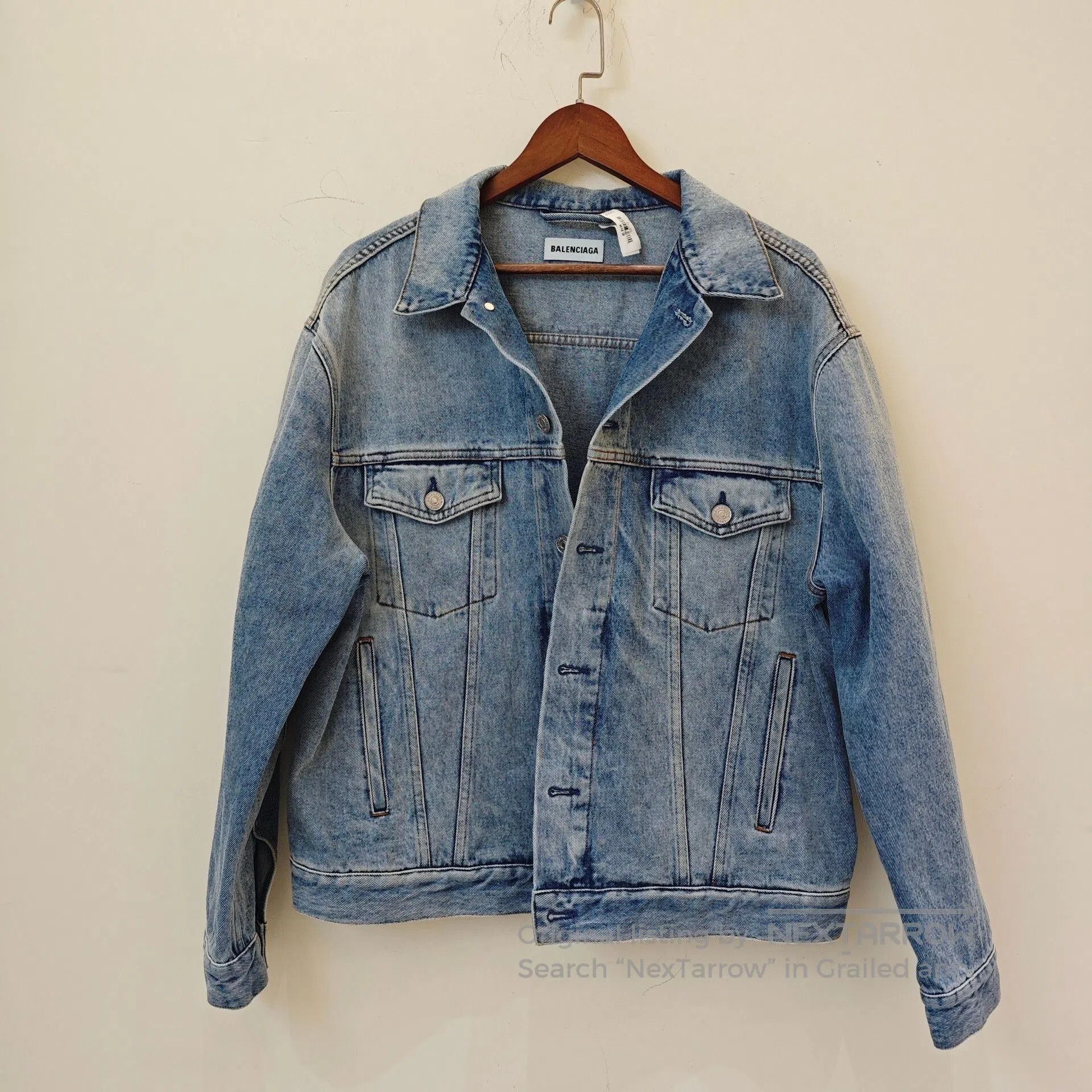 Balenciaga Balenciaga Washed Denim Jacket Back Logo. Size US M / EU 48-50 / 2 - 1 Thumbnail