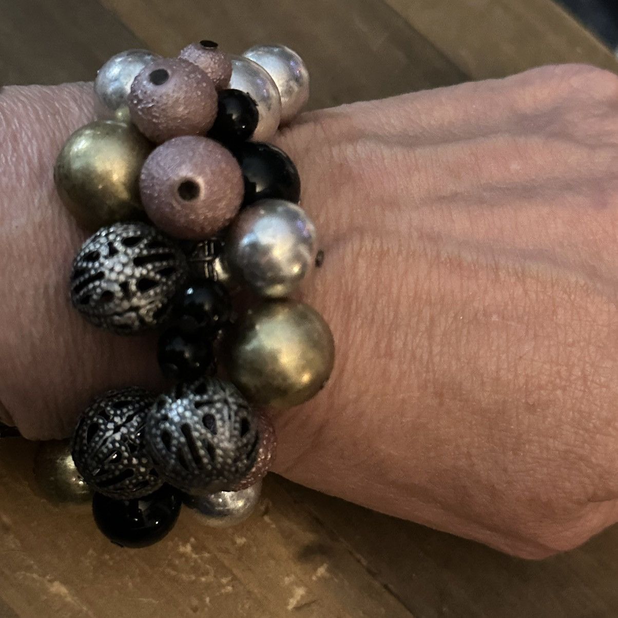 Other Chunky metallic multicolor cluster ball bead bracelet Size ONE SIZE - 5 Thumbnail