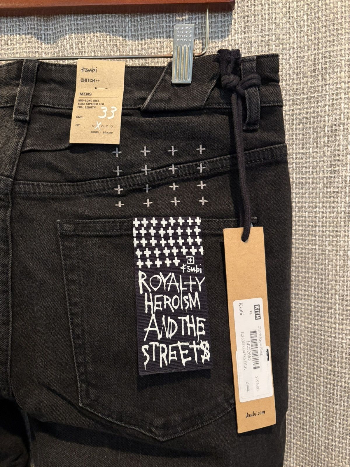 Ksubi Ksubi Kith Chitch Black Krow Slim Fit Black Denim Jeans New Size US 33 - 3 Thumbnail