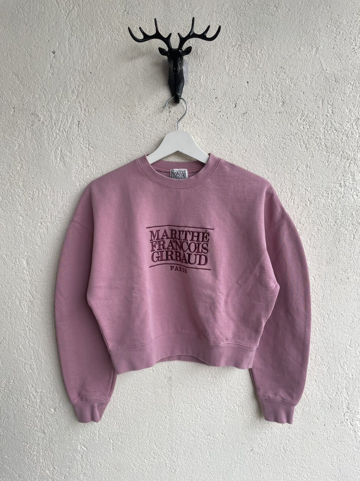 2000s MFG Cropped Archival Swater Logo Embroidered y2k hyste