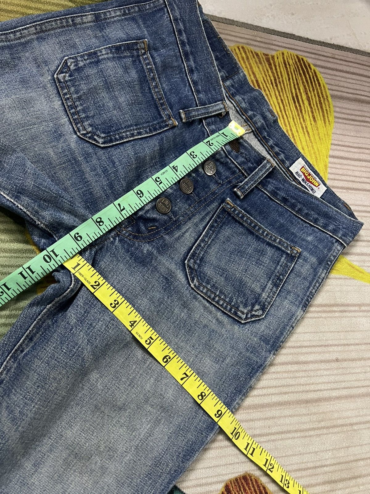 Japanese Brand 💥Flare💥Vintage Big John Bush Pants Bell Bottom Distress Jean Size US 29 - 4 Thumbnail