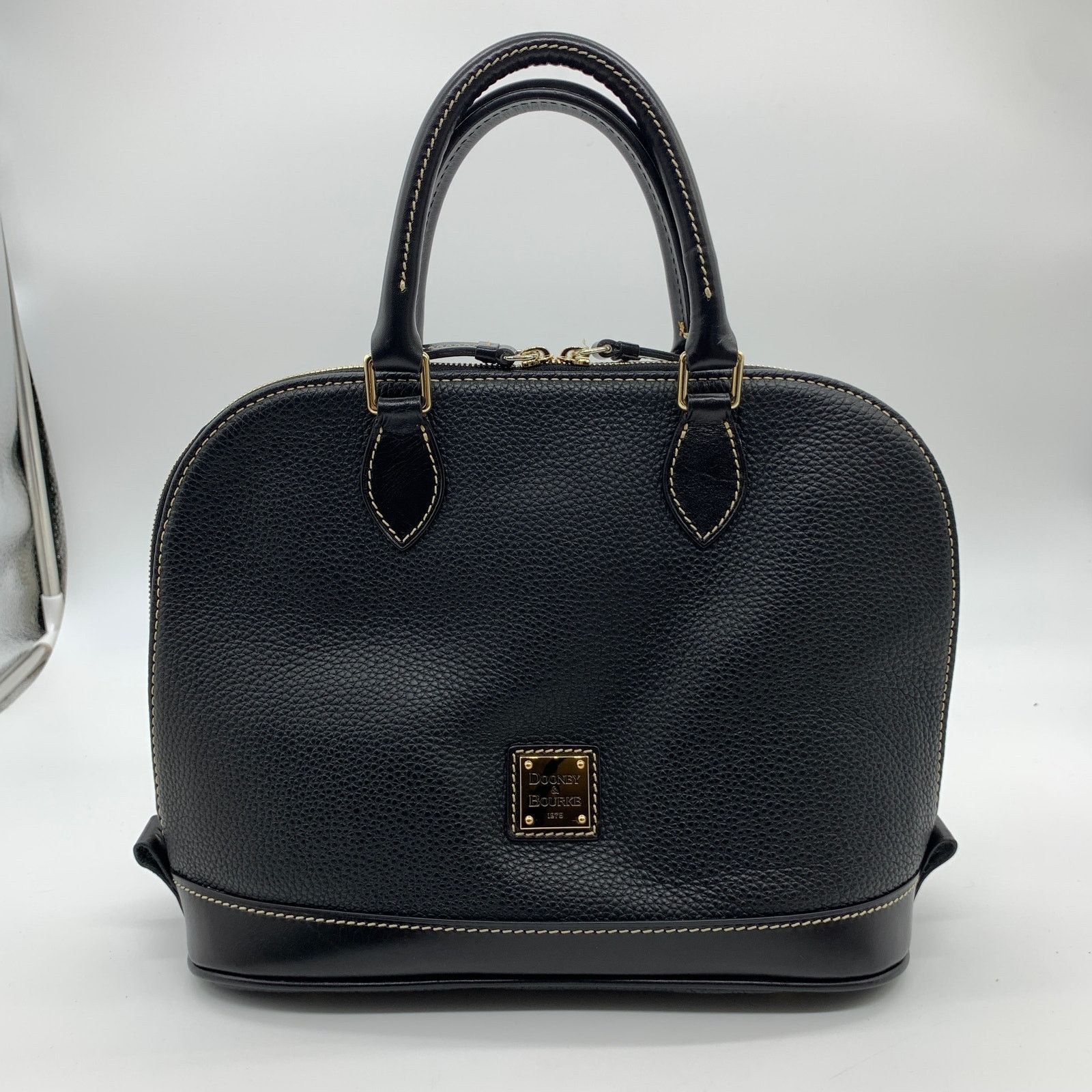 Dooney & Bourke Dooney & Bourke Black Pebble Leather Purse Zip Satchel Size ONE SIZE - 10 Thumbnail