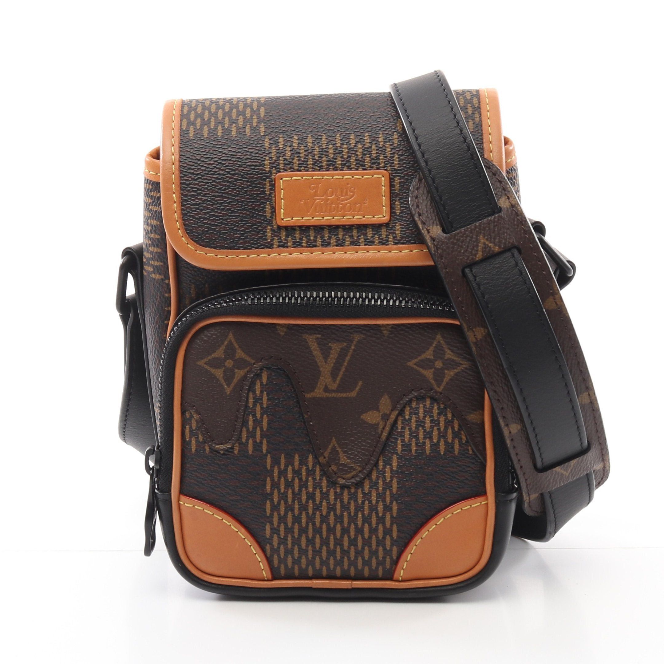 Louis Vuitton Louis Vuitton Nigo Amazon Messenger Damier Ebene Giant Monogram Shoulder Bag Leather Brown Black