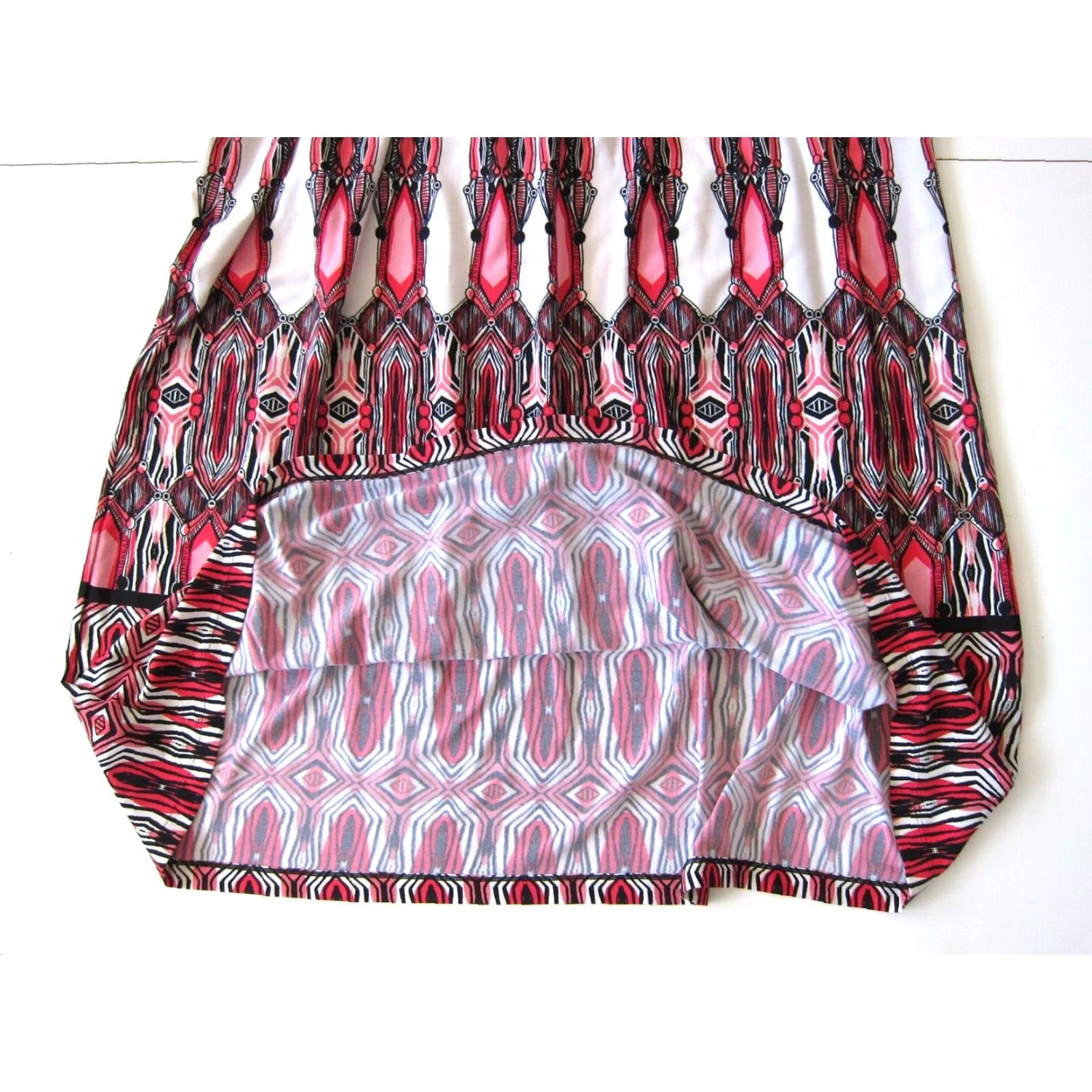 Vintage VINTAGE Robbie Bee Dress 1X Midi Empire Pink Black 3/4 Flare Sleeve Geometric Pattern Women Size XL / US 12-14 / IT 48-50 - 7 Thumbnail